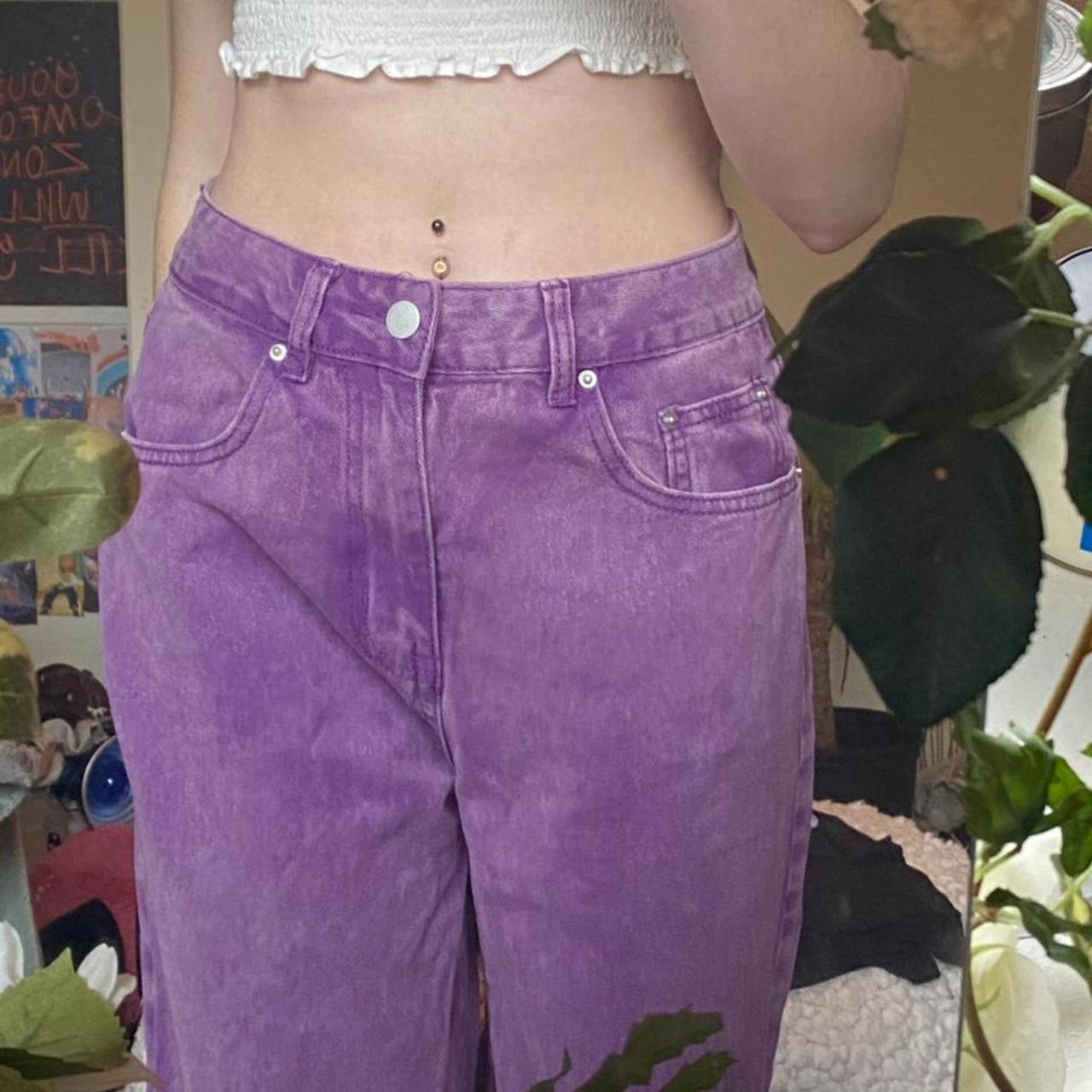 Lavender colored jeggings! They are mid rise (but - Depop