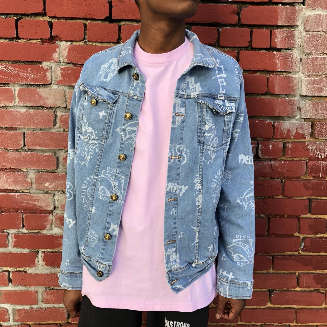 pink dolphin denim jacket