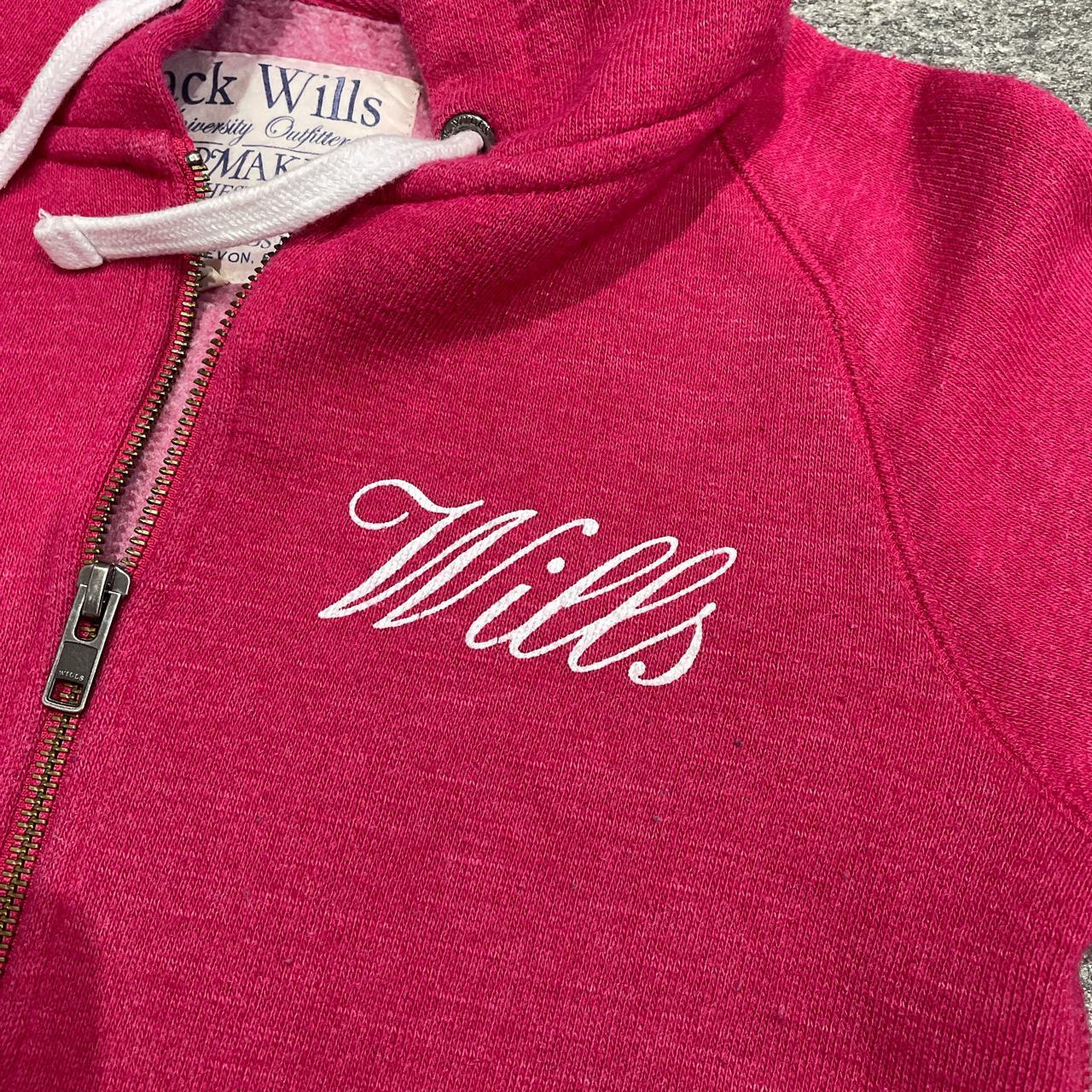 Pink long sleeved full zip up hoodie Jack Wills UK... Depop