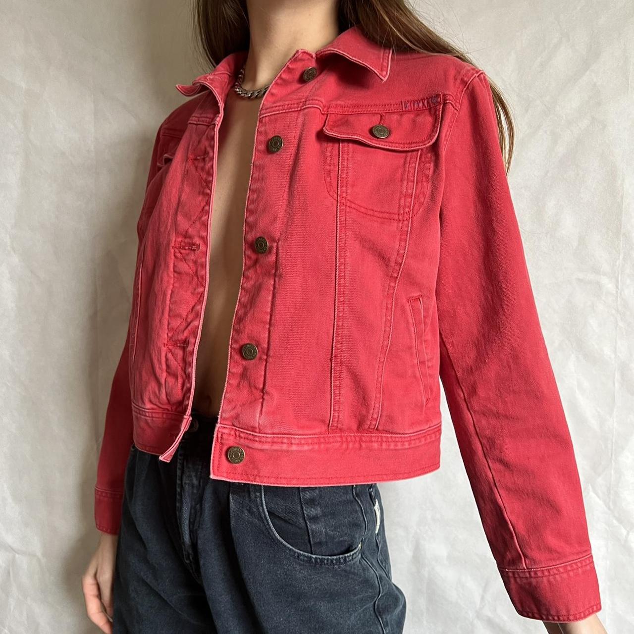 vintage red denim jacket