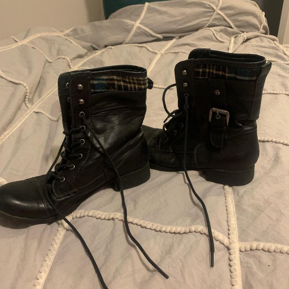 guess combat boots with rhinestones