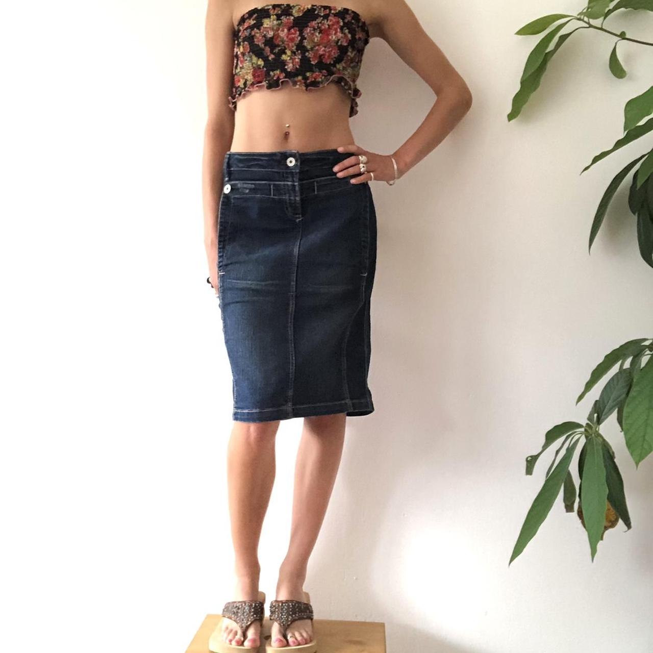 Denim pencil shop skirt topshop