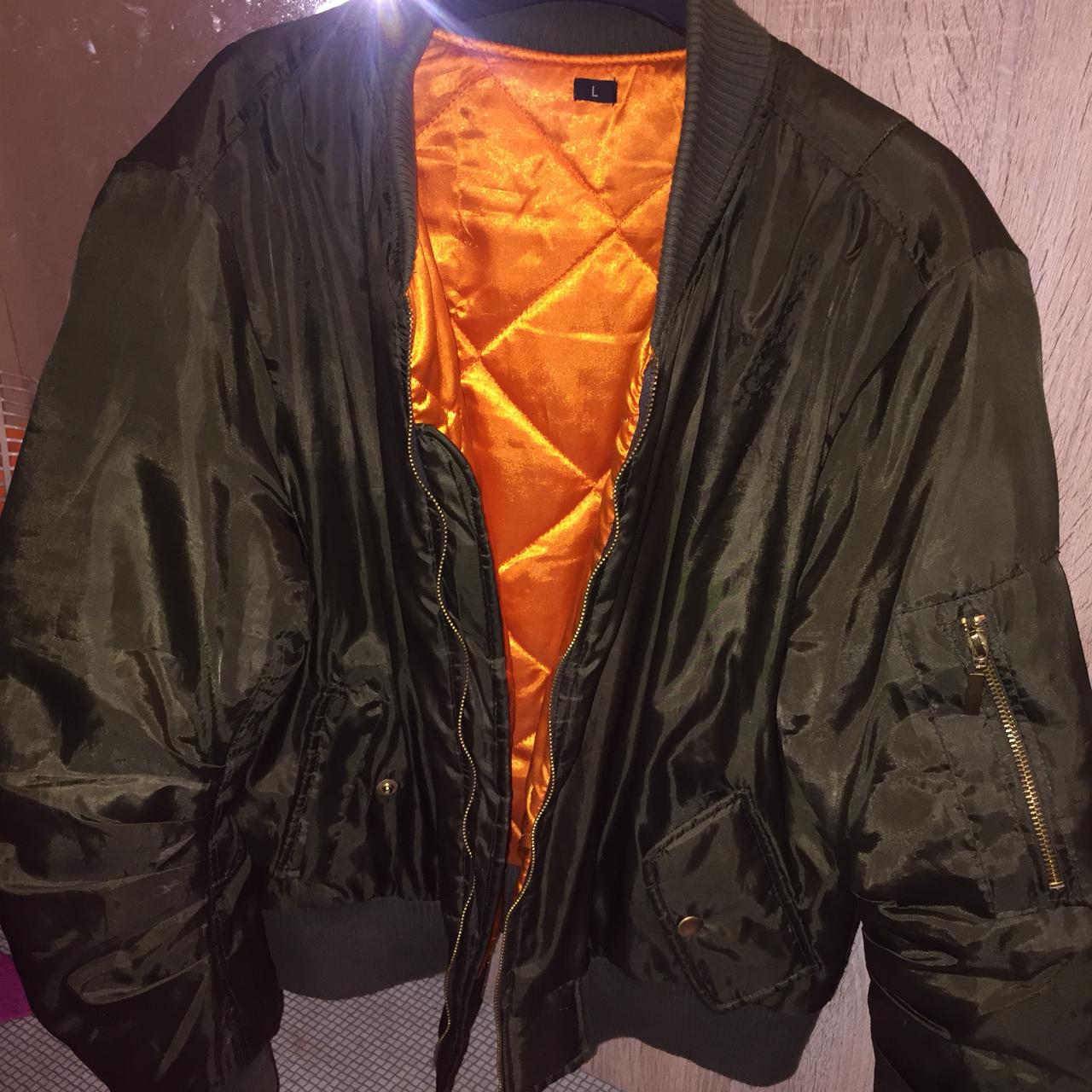 Black bomber jacket orange inside women's sale