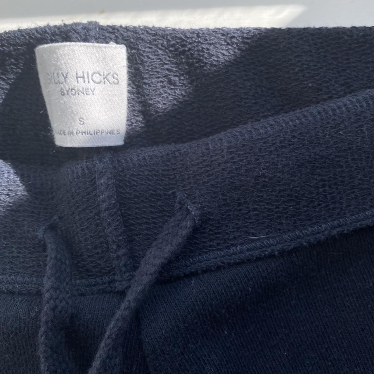 wide-leg cuffed gilly hicks sweatpants in navy, with... - Depop