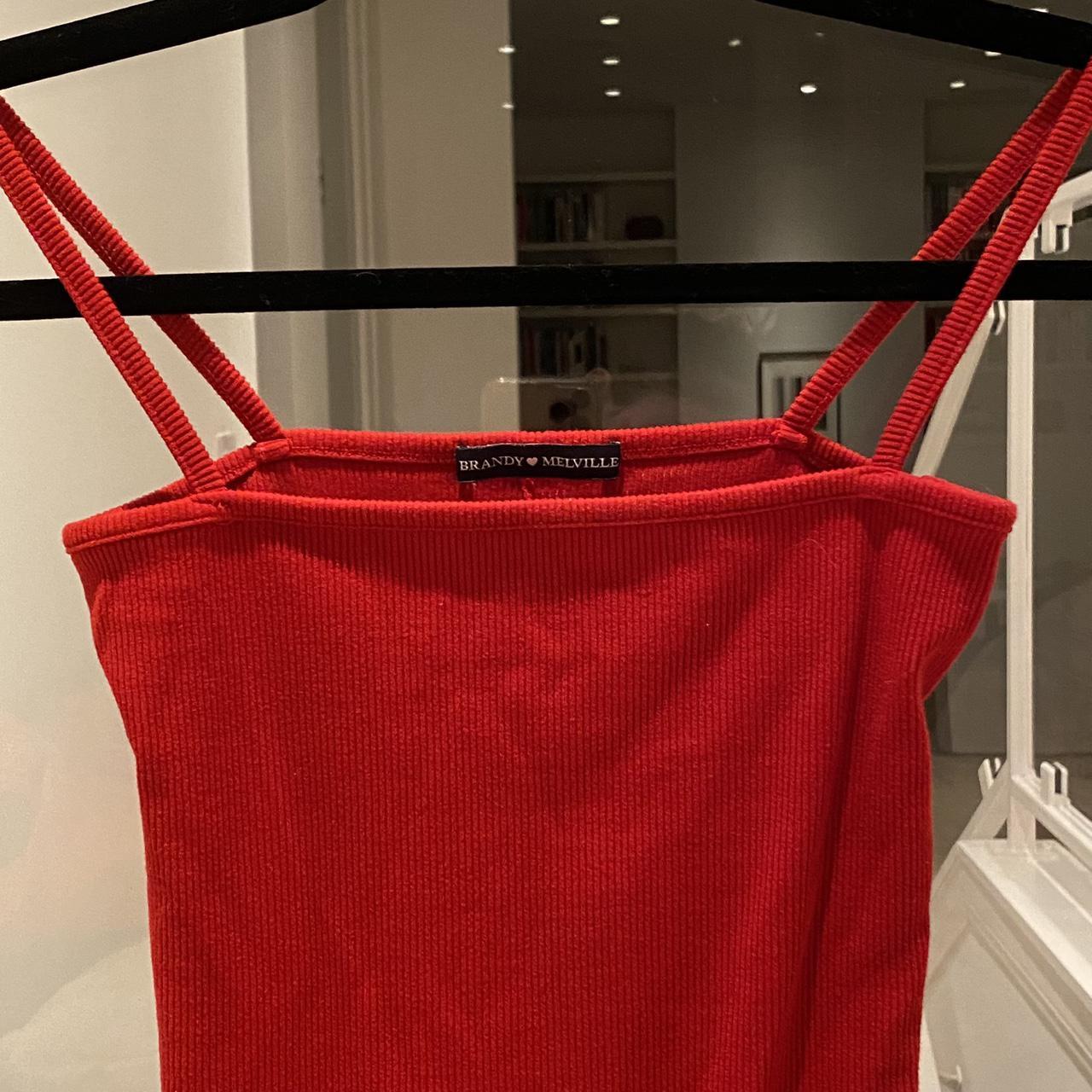 Brandy Melville Solid Red Bodysuit Size 3 - 55% off