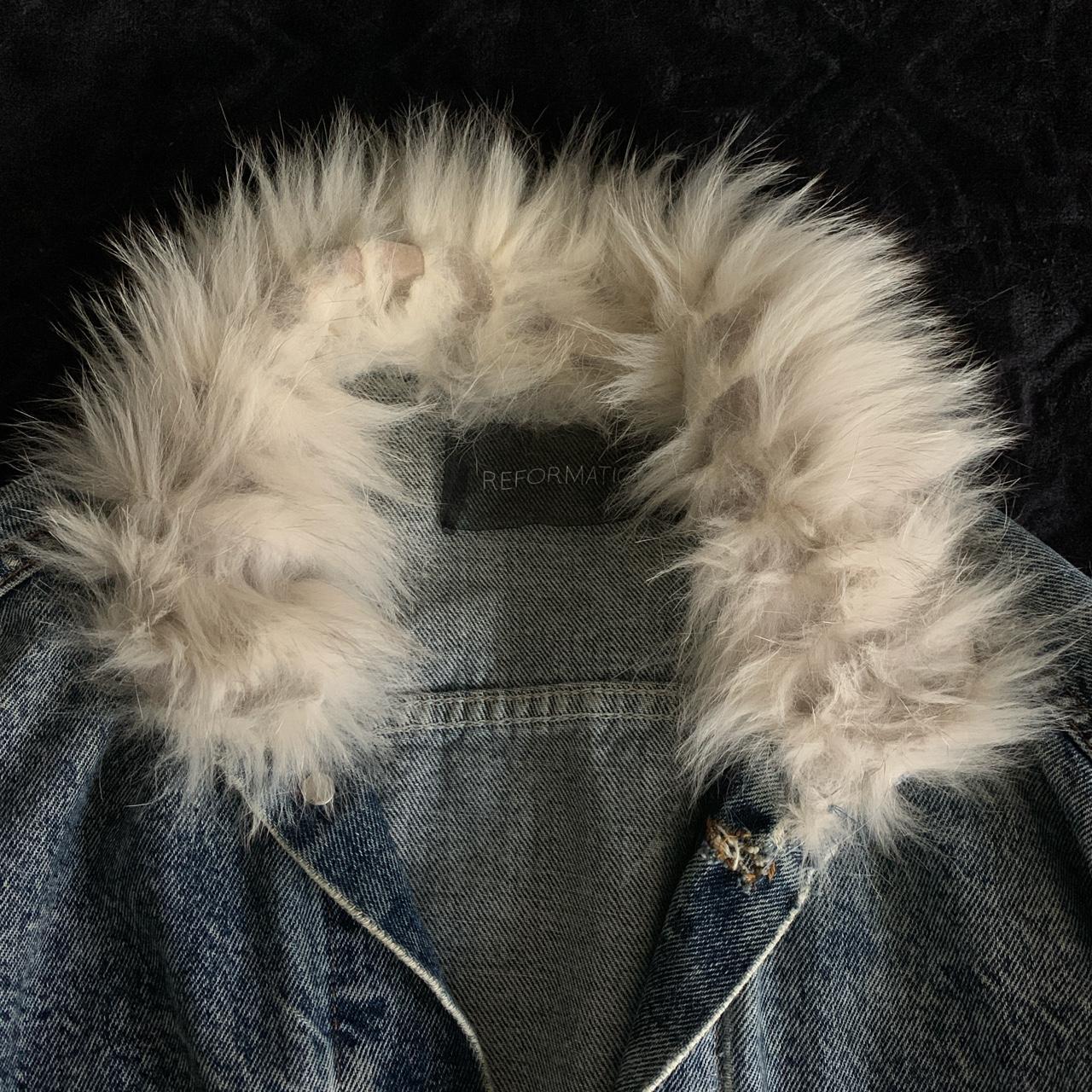 Reformation Vintage Levi’s jacket with fox fur... - Depop