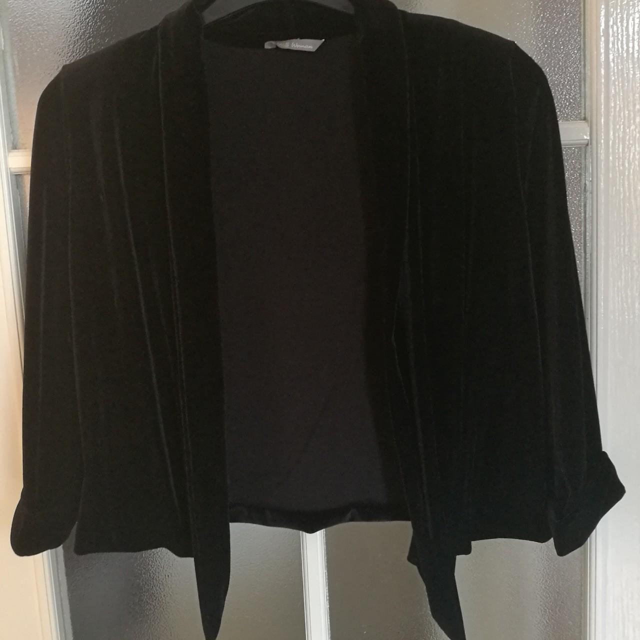 M S velvet bolero jacket w mini shoulder. Depop