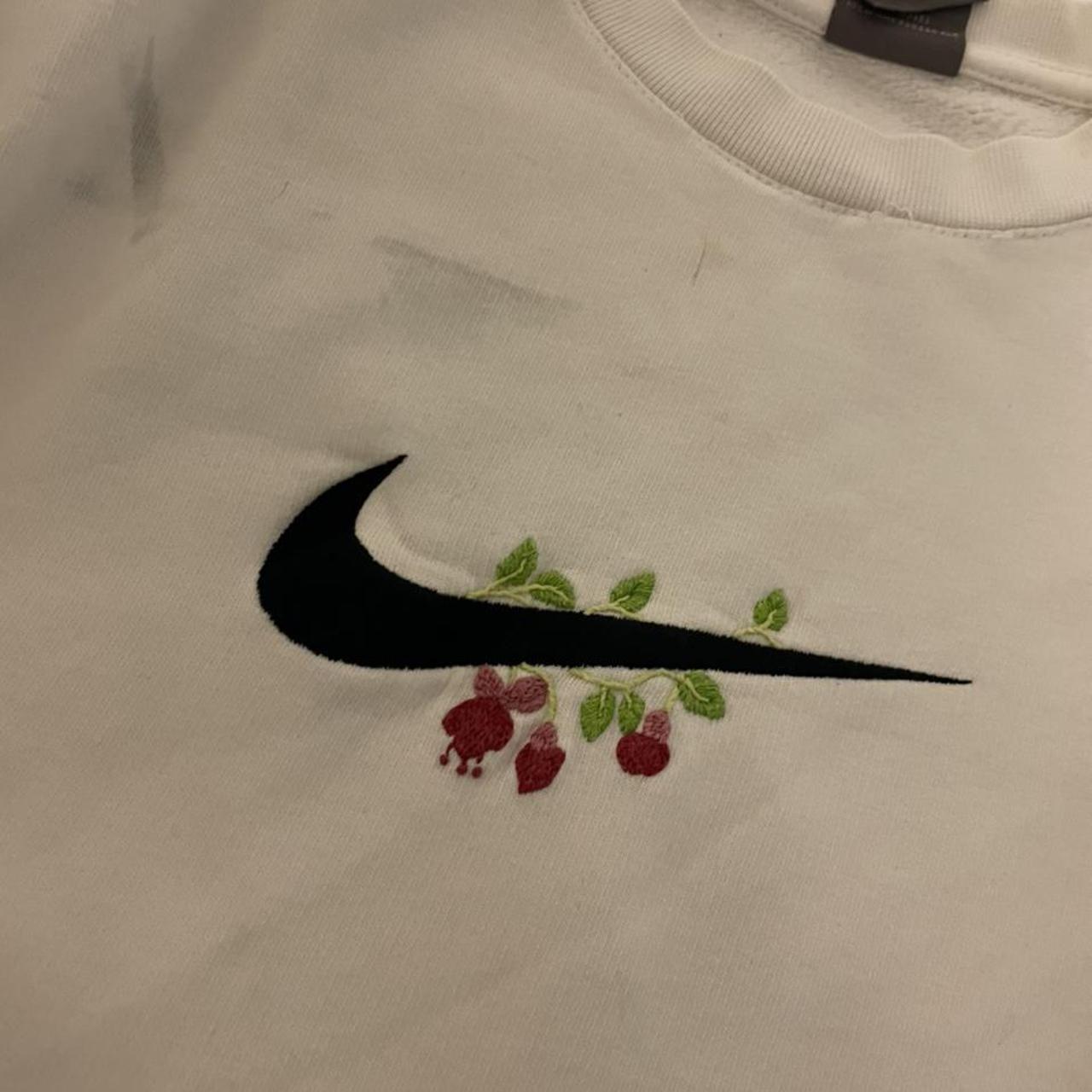 embroidered nike sweatshirt flowers