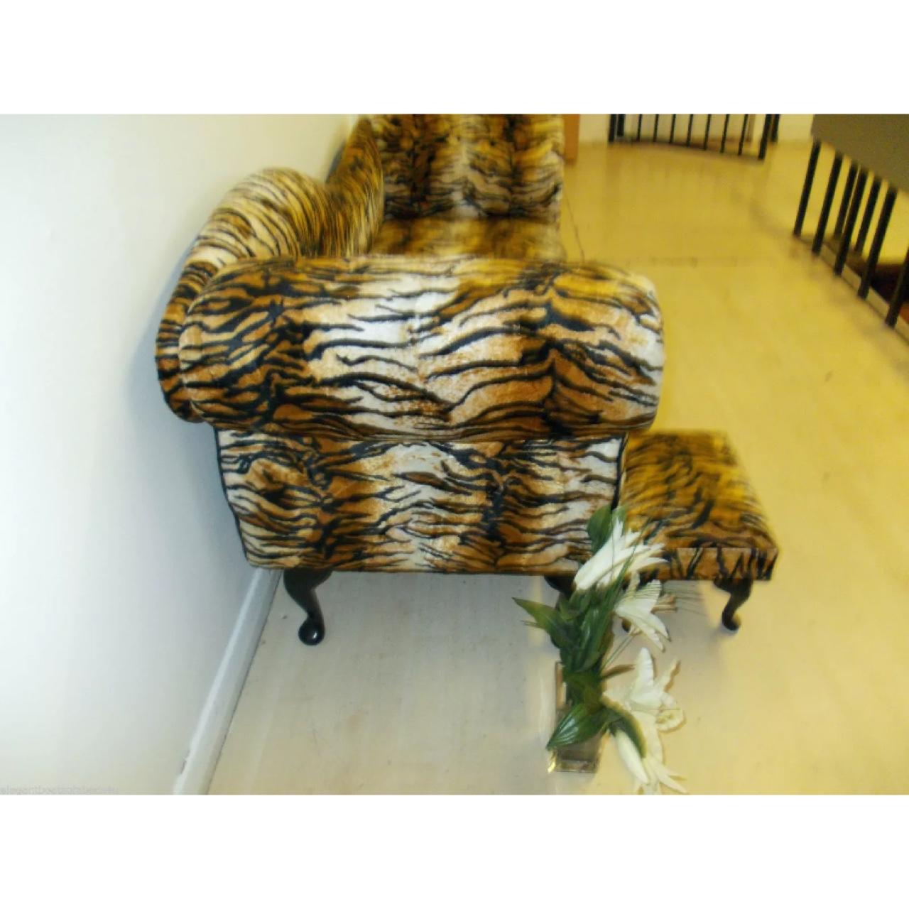 ANIMAL TIGER PRINT CHAISE LOUNGE DOUBLE SOFA Depop