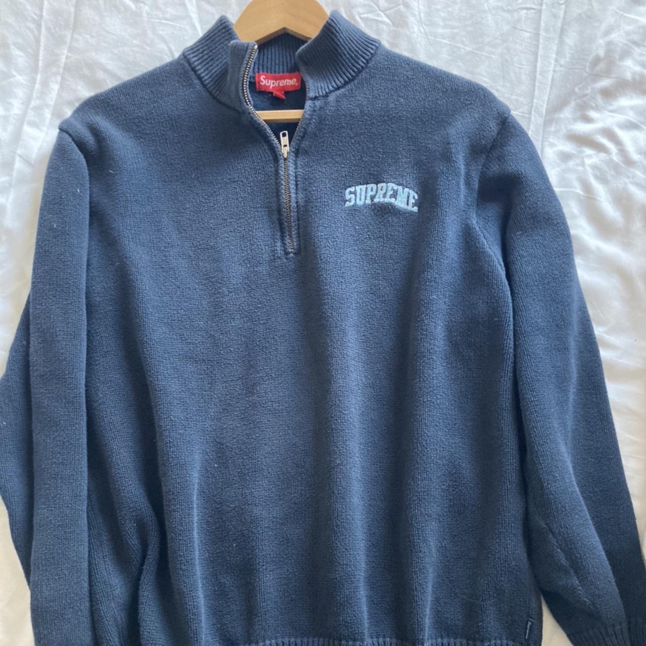 10/10 condition supreme knitted quarter zip... - Depop