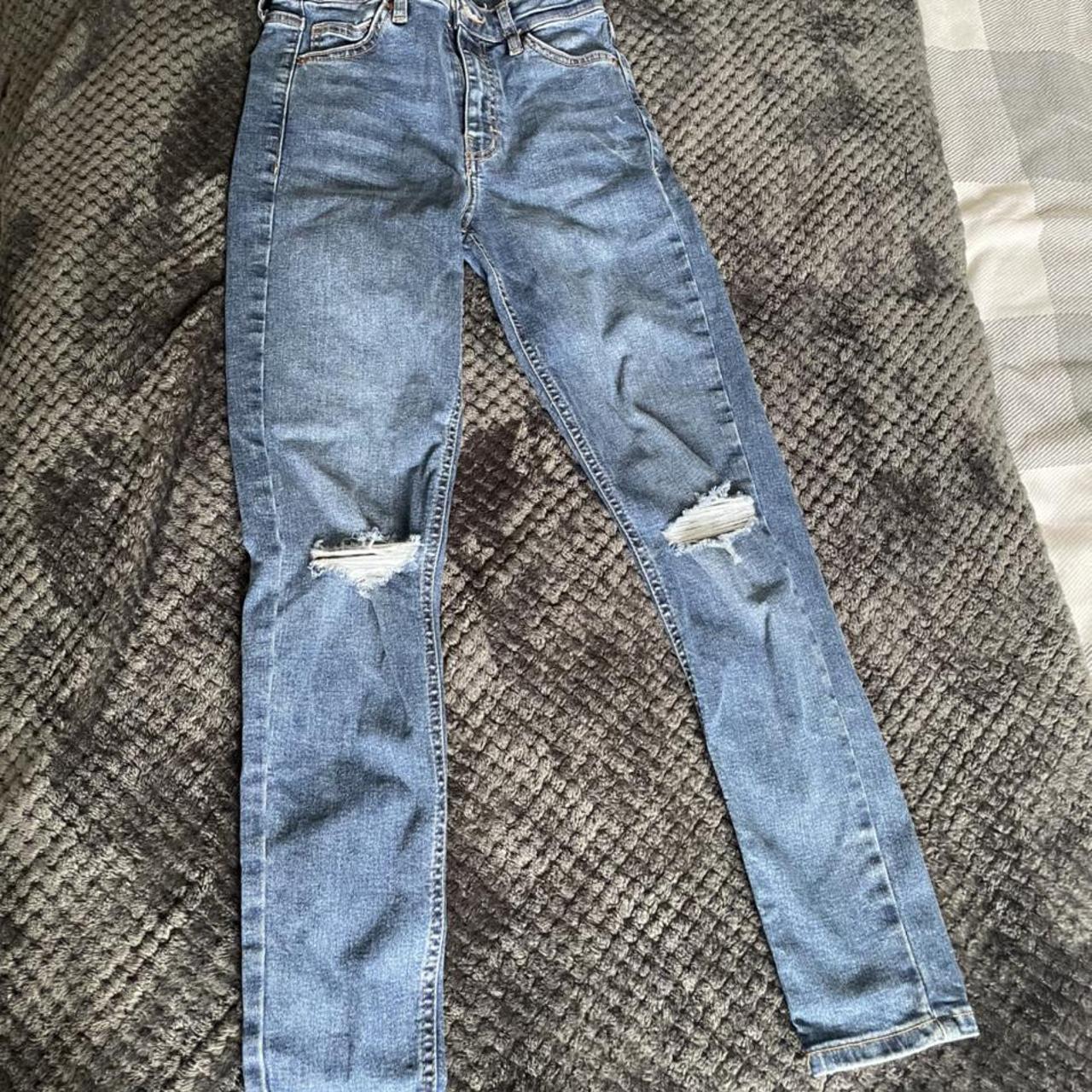 Topshop Jamie jeans, ripped at knees, worn once,... - Depop