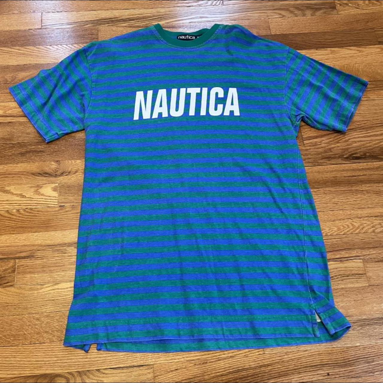 90s Nautica striped vintage t-shirt rare awesome... Depop