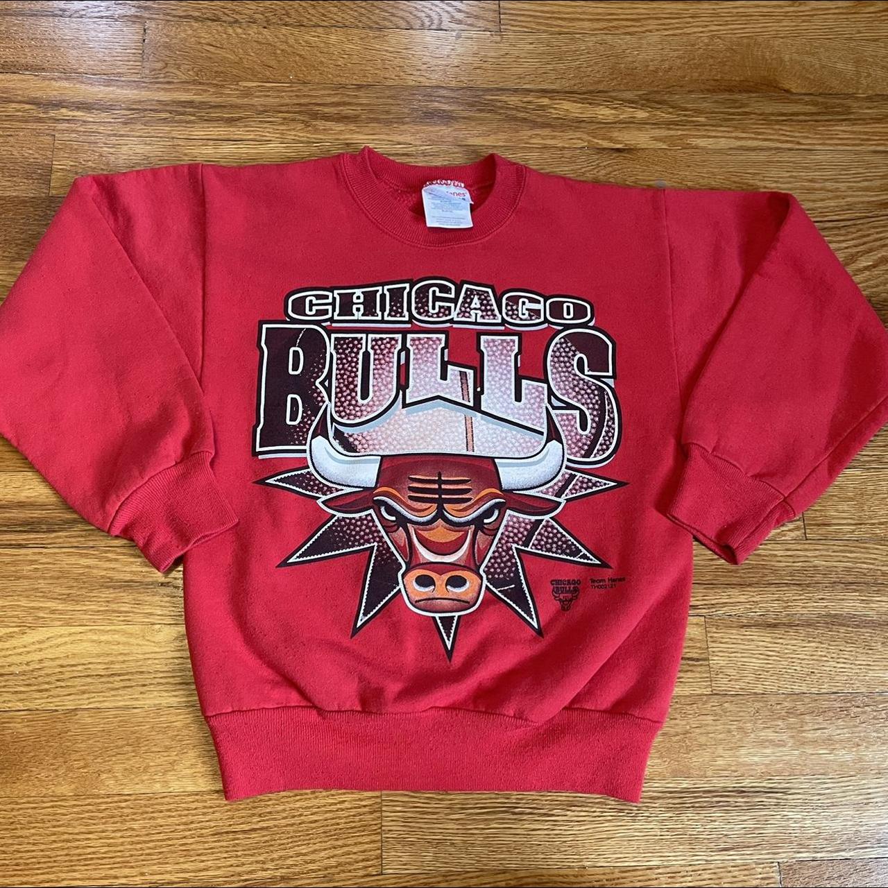 90s Chicago Bulls vintage crewneck sweatshirt... - Depop