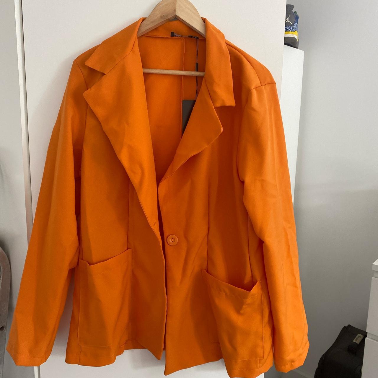 PRETTY LITTLE THING ORANGE BLAZER, SIZE 14 FOR AN... Depop