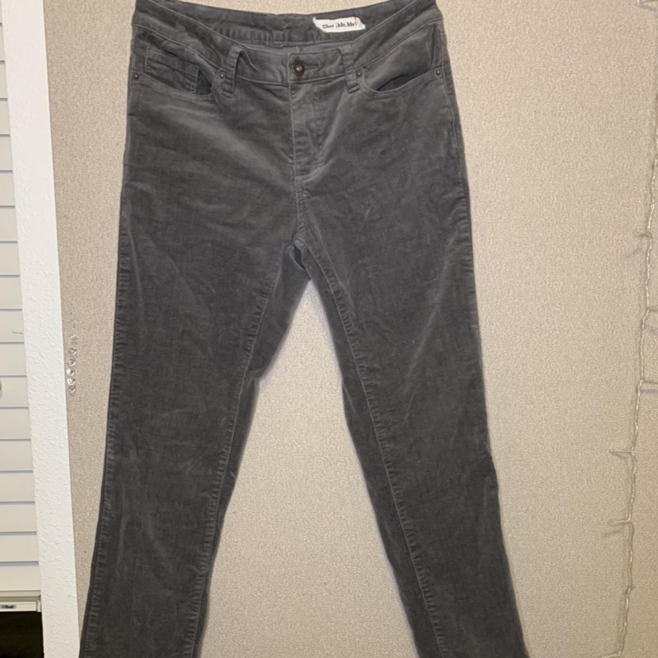 Vintage grey mid rise corduroy slim straight leg... - Depop