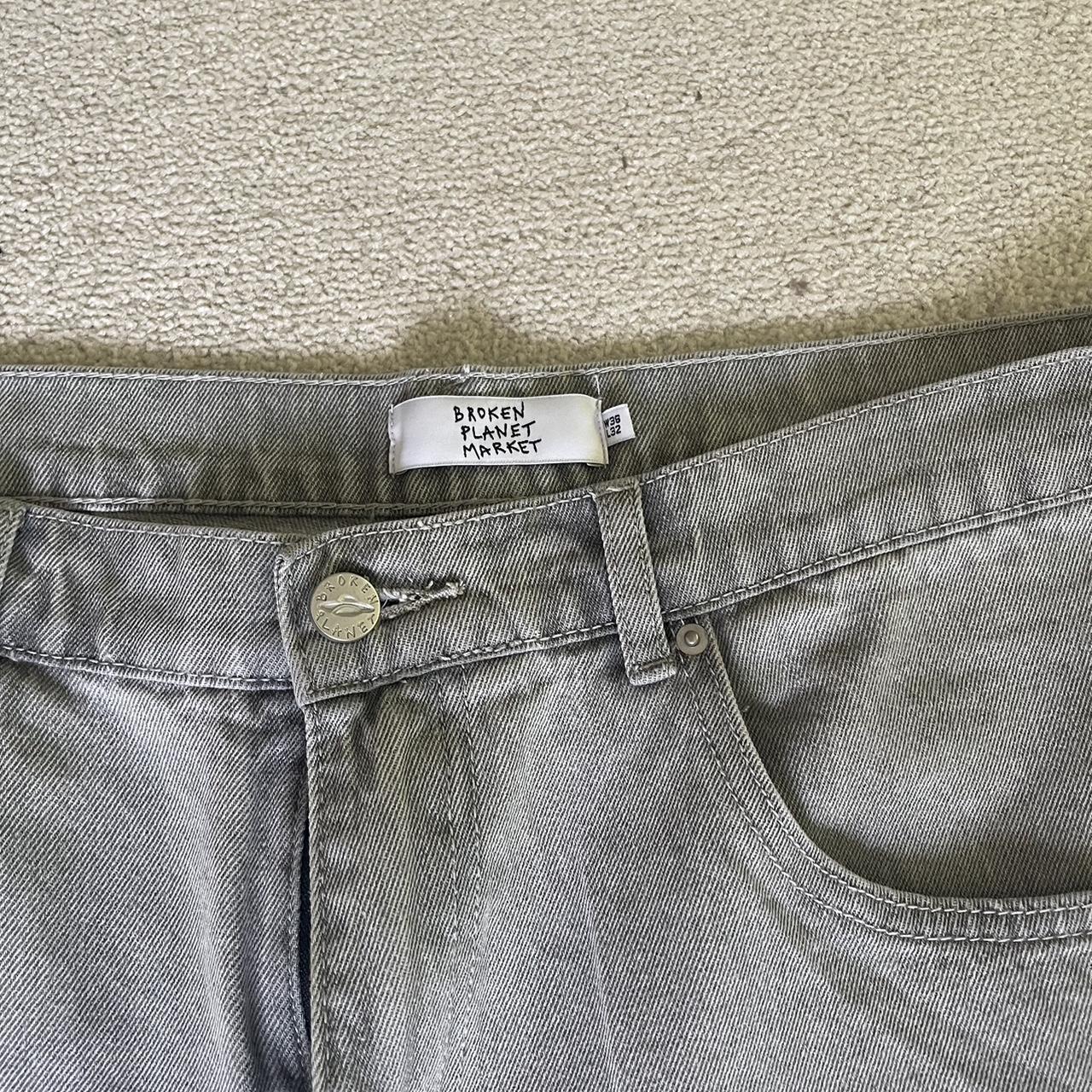 Broken Planet Market multi star jeans in washed grey... - Depop