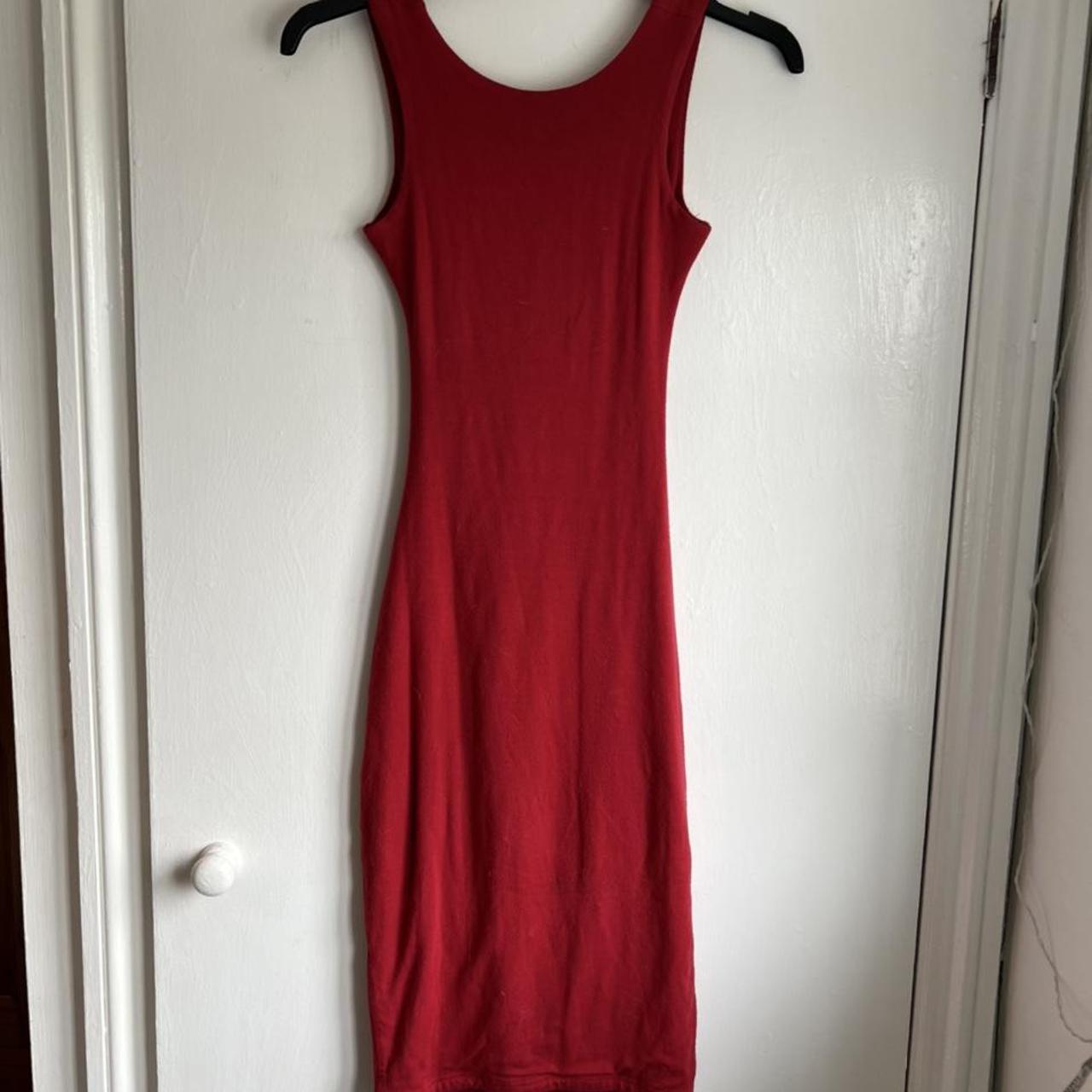 Oh Polly red under boob midi dress worn a few times... - Depop