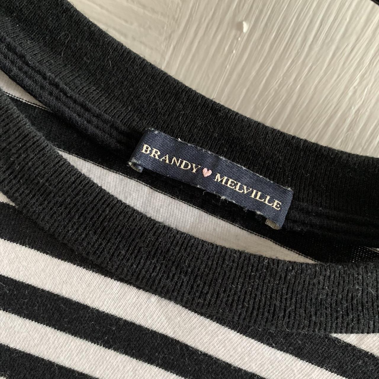 brandy melville black and white striped long sleeve... - Depop