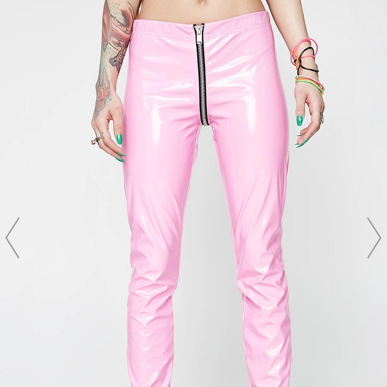 Pink hot sale pvc pants