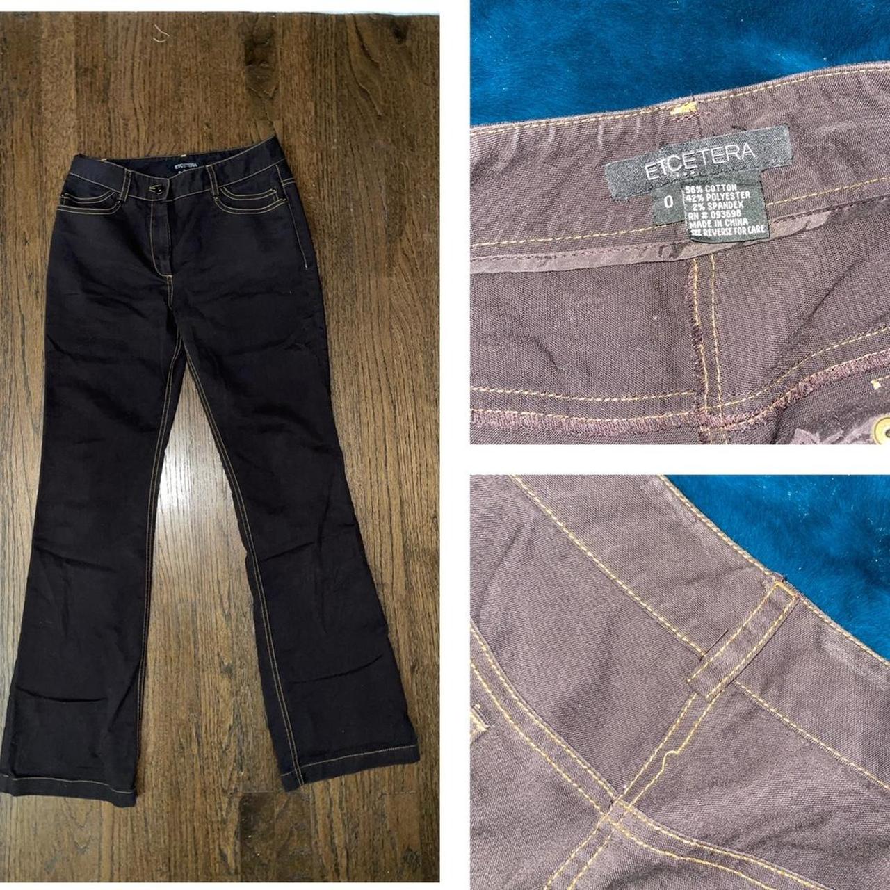 📼 y2k brown lowrise pants 📼 💋 contrast stitch... Depop