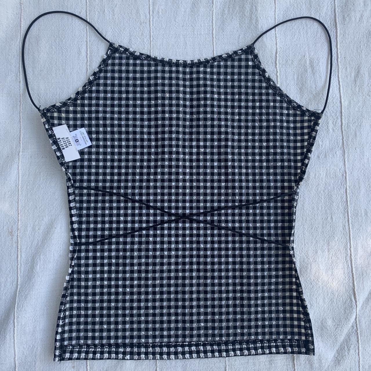 Maryam Nassir Zadeh Womens Black And White Vest Depop