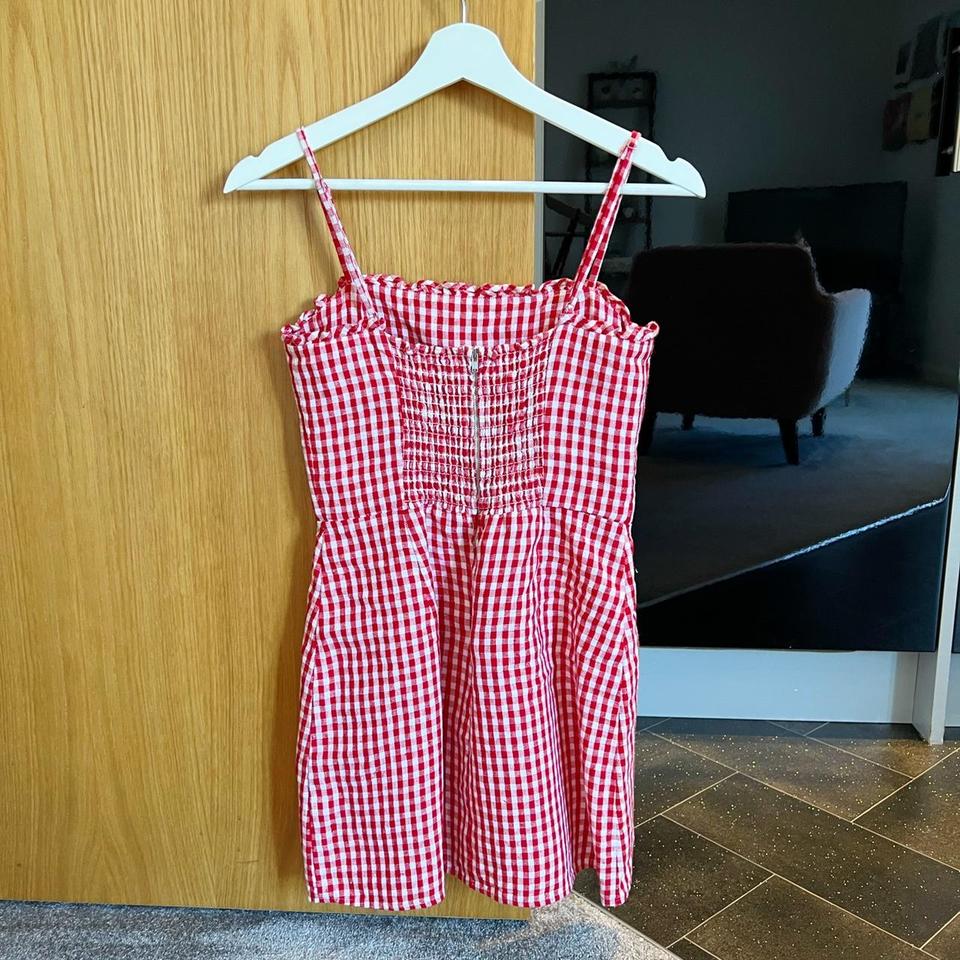 ava red and white gingham dress reformation Depop