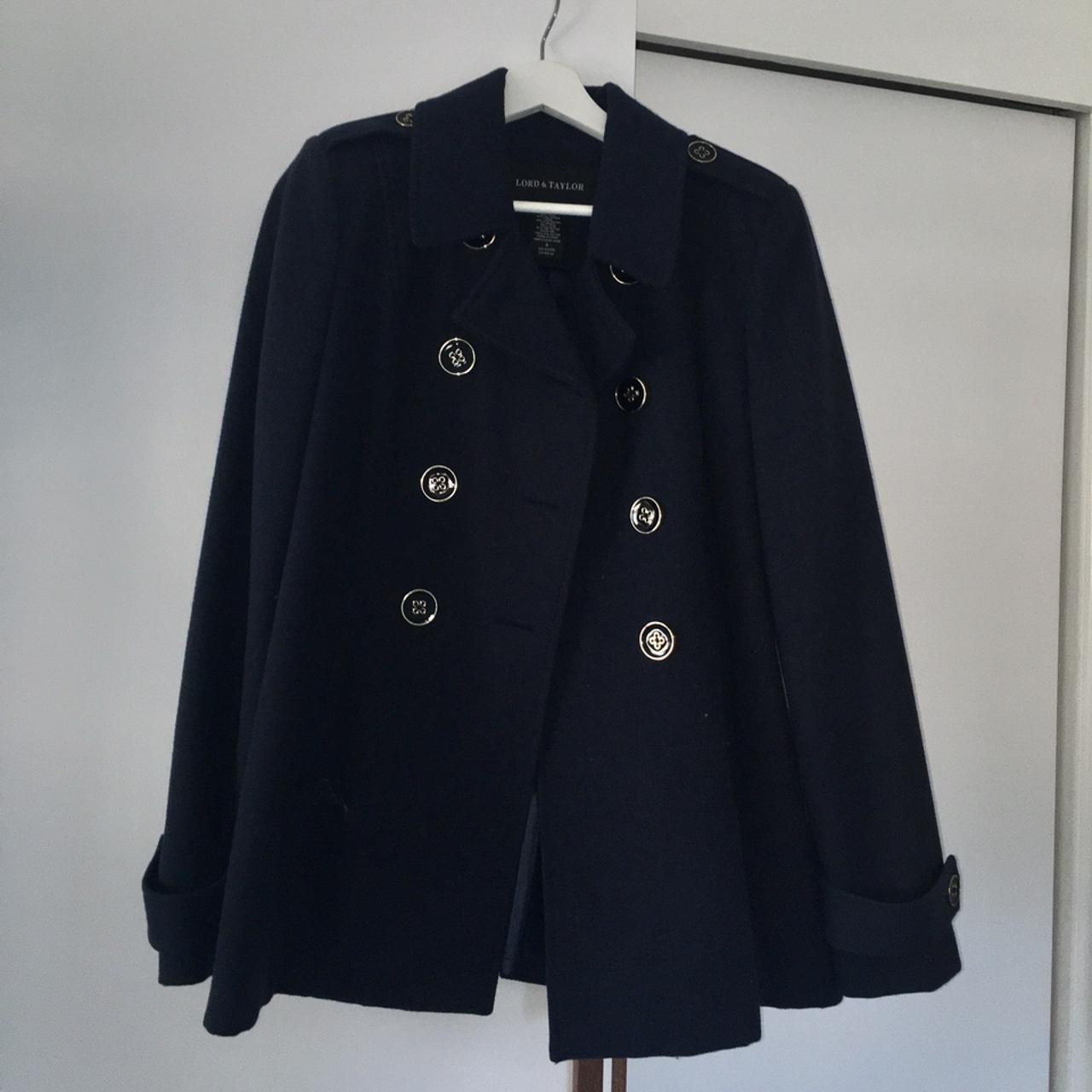 Navy wool coat Double breasted in beautiful navy... - Depop