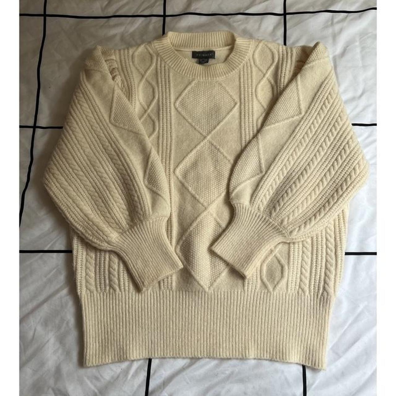 Cream Primark jumper, size 12-14 but come up a lot... - Depop