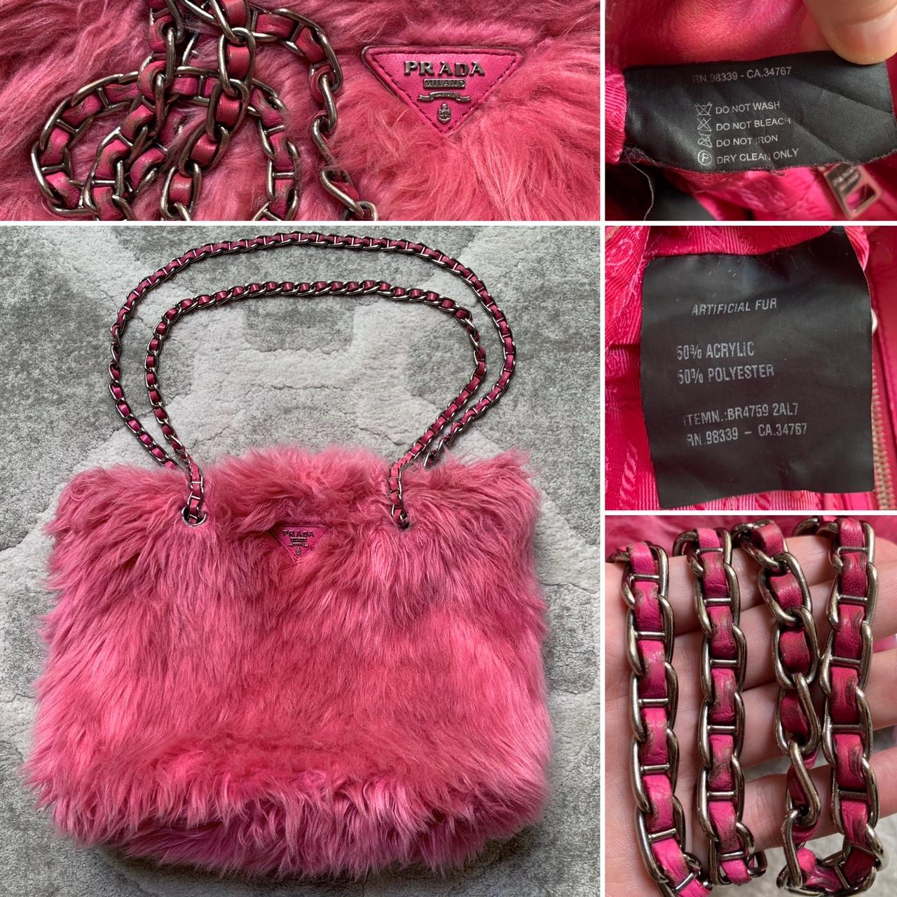 Vintage Prada Pink Fuzzy Chain Shoulder Bag – Treasures of NYC