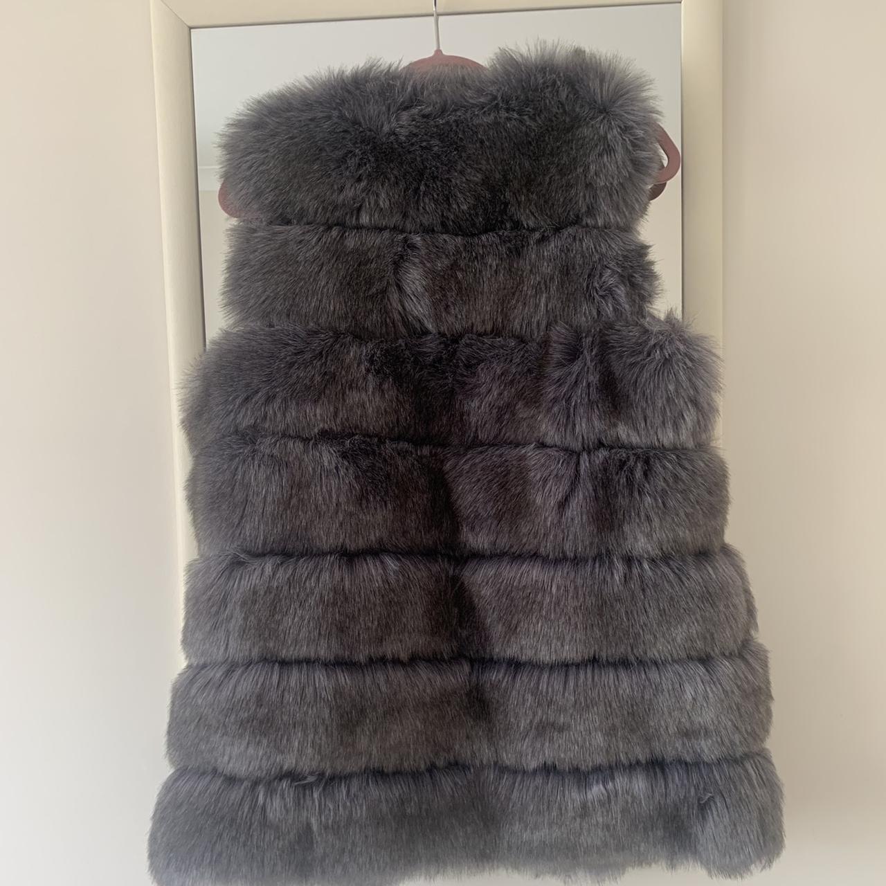 Grey fur gilet. Luxury fake fur. Brand - Cari’s... - Depop