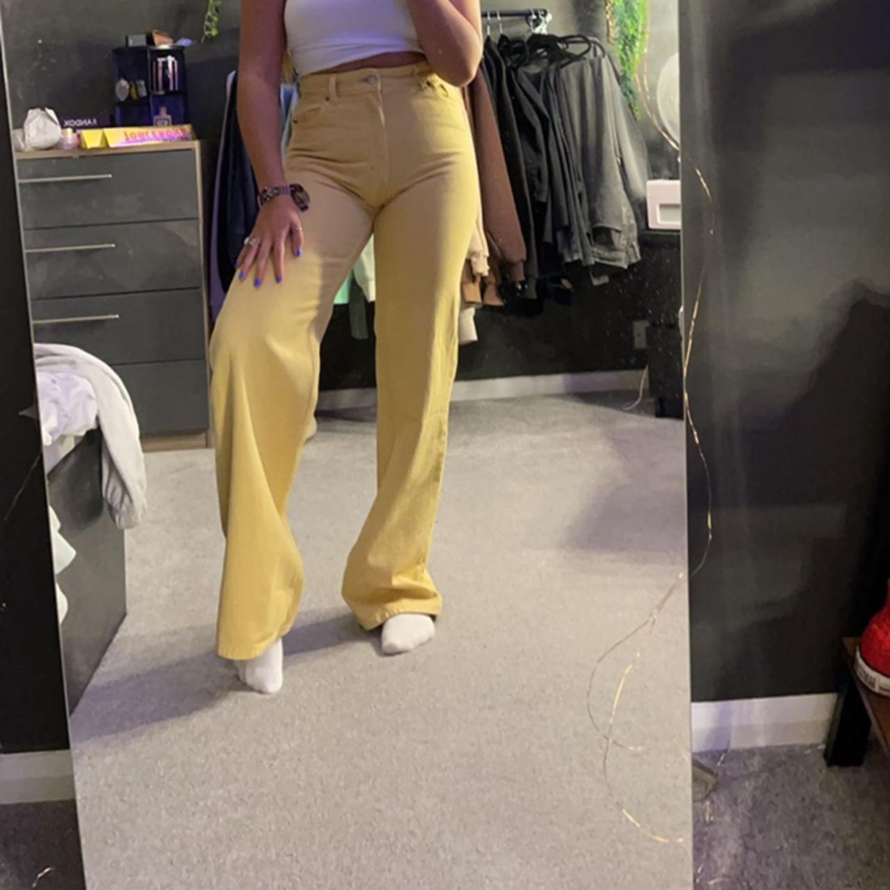 Monki Yoko jeans in natural yellow Size waist... Depop