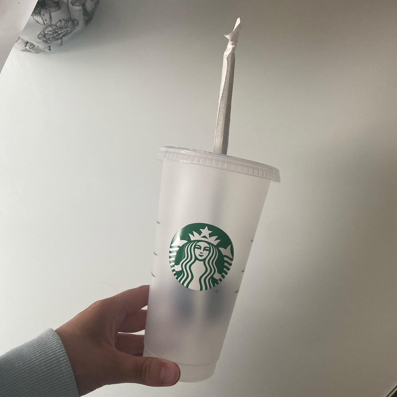 Starbucks Green Recycled Glass Cold Beverage Tumbler - Depop
