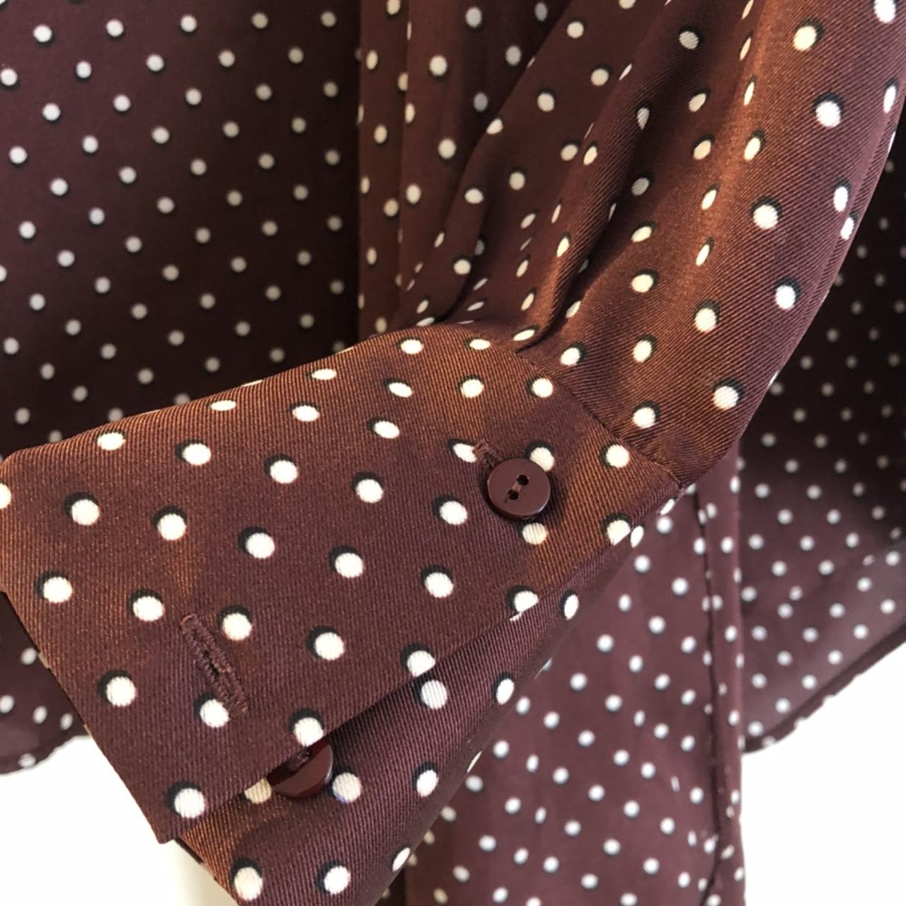 Zara Polka-dot Blouse with Bow Detail in Maroon — UFO No More