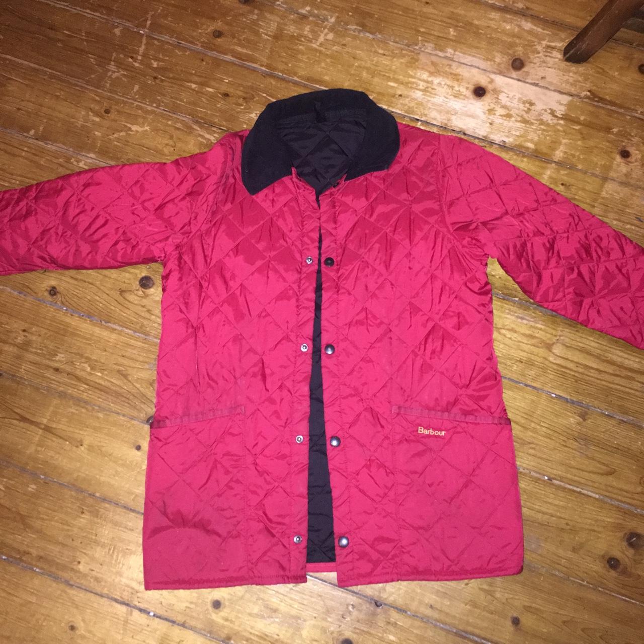 red quilted barbour jacket kids XL 12/13 would fit... Depop