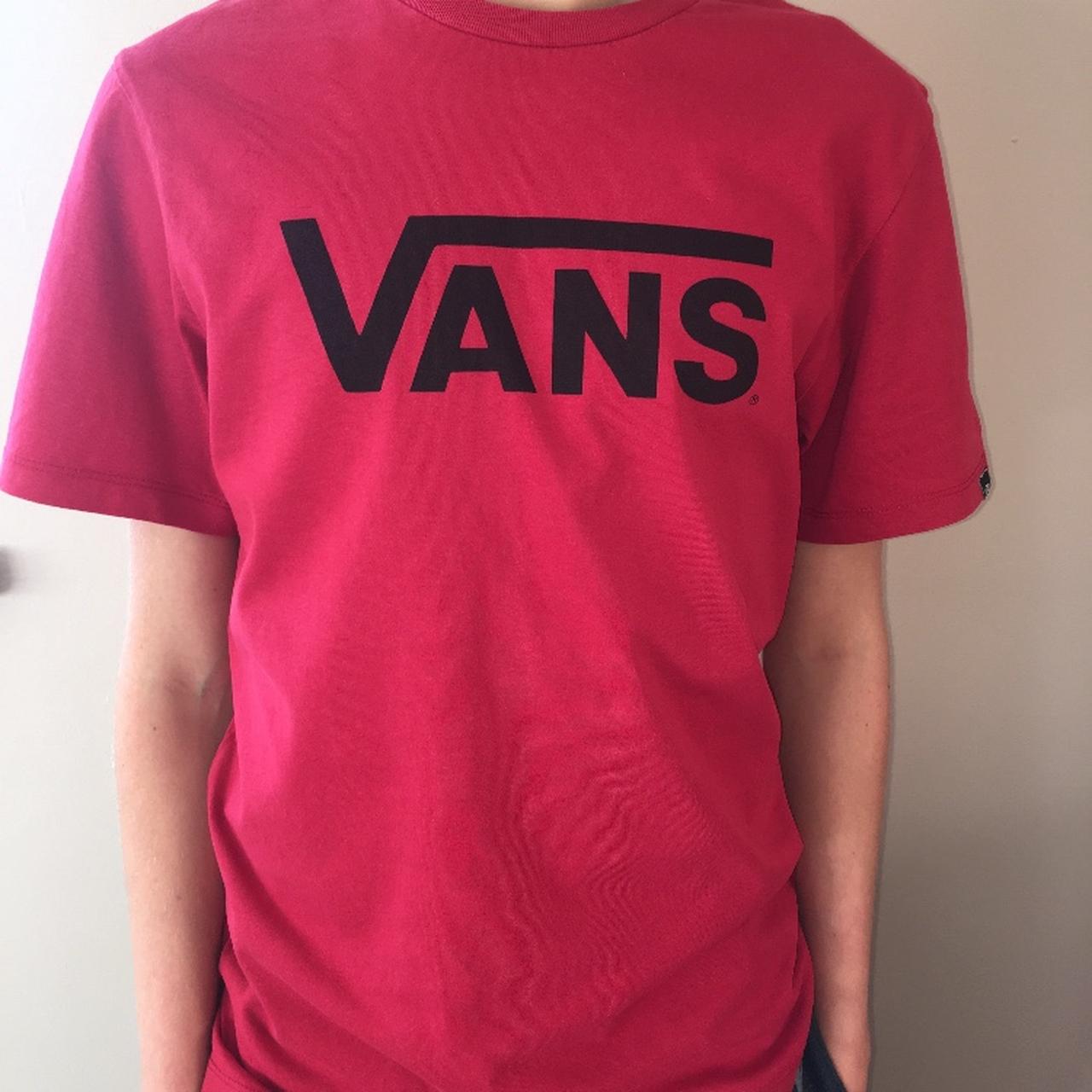 Vans red deals and black shirt