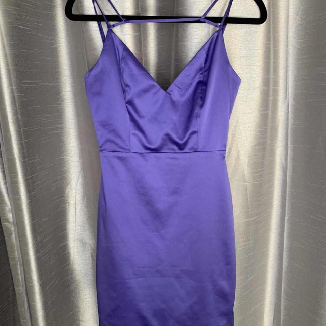 Oh Polly Purple Satin Dress//UK 8//Worn once perfect... - Depop