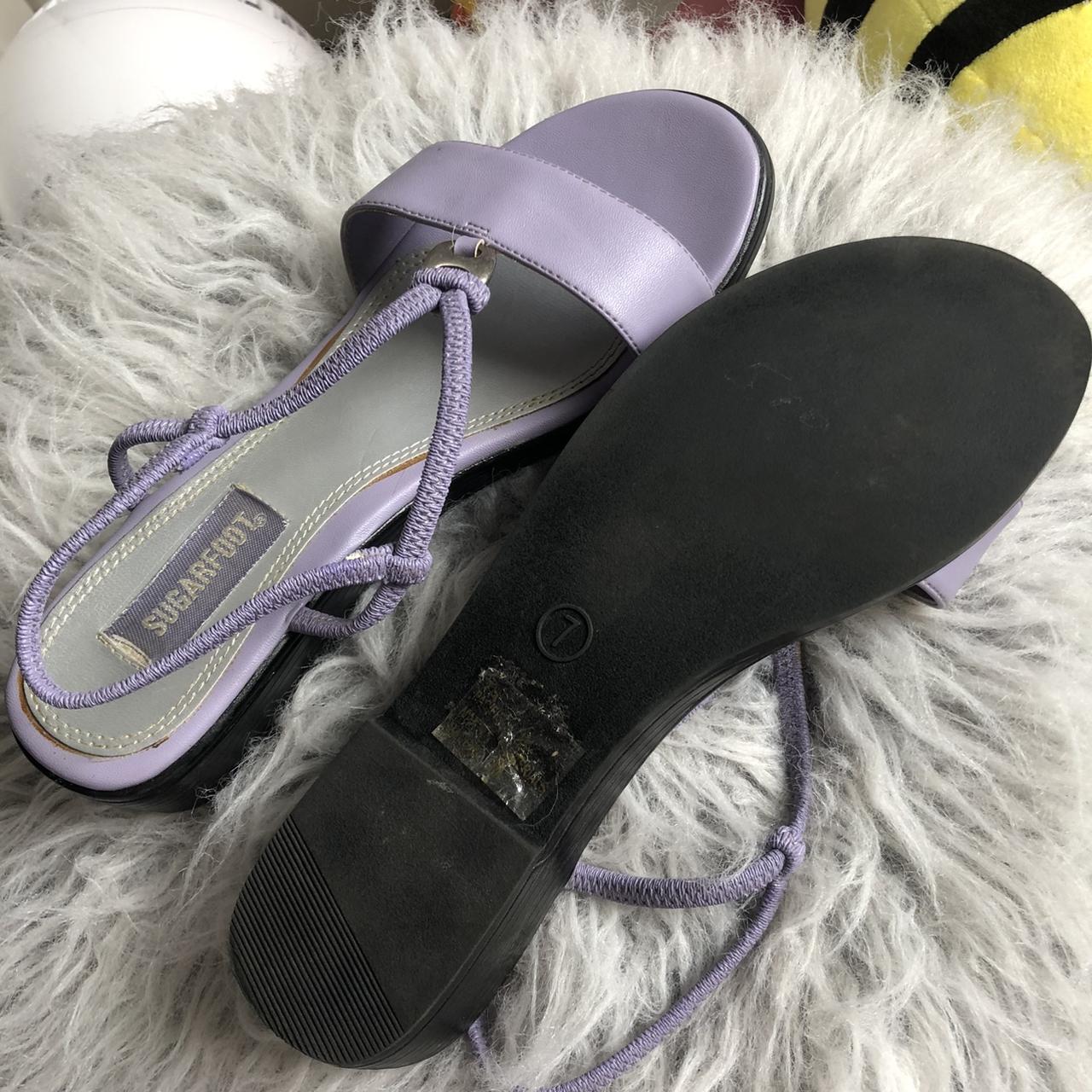 Vtg light purple sandals Purple strappy sandals... - Depop
