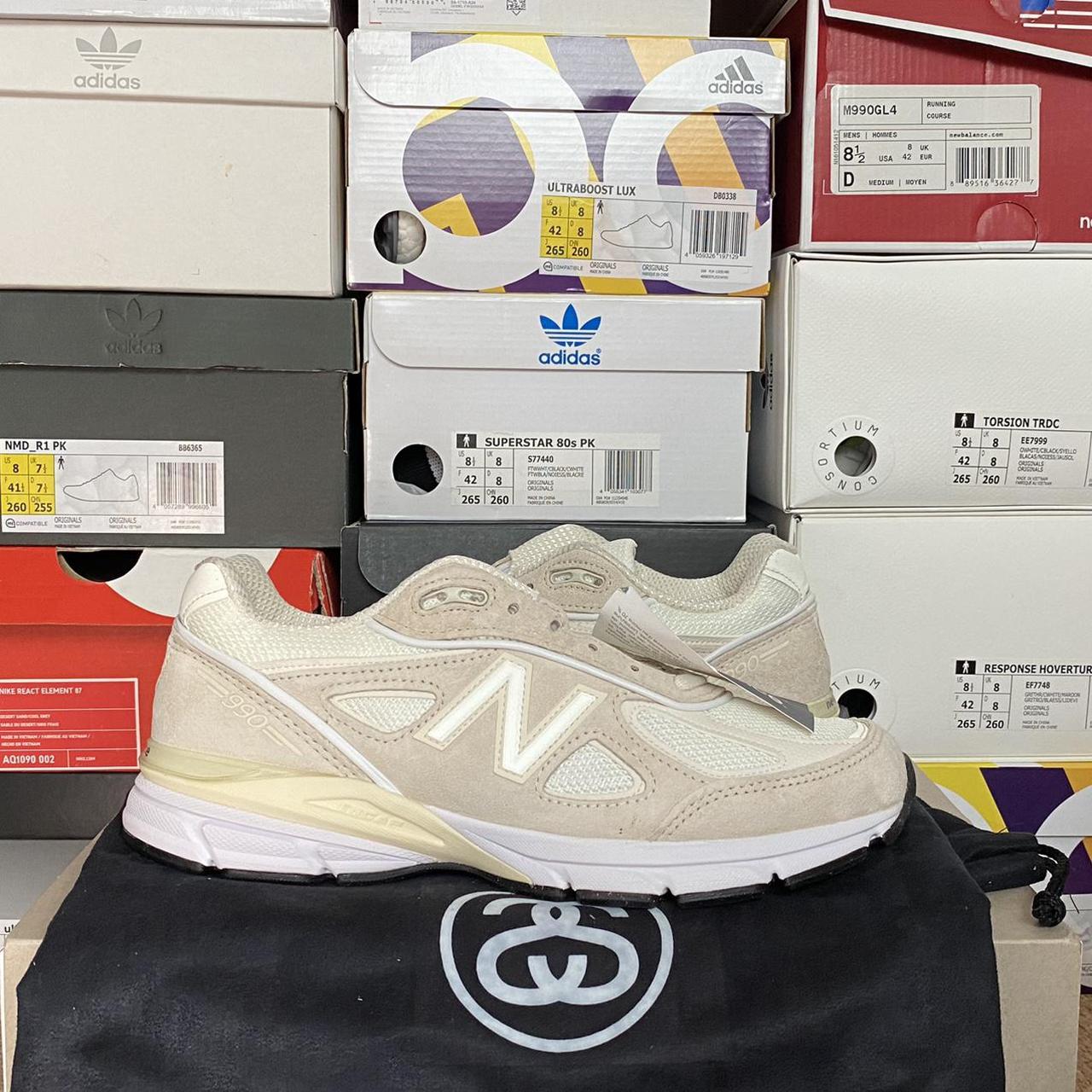 New Balance STUSSY 990V4 M990sc4 Cream/White Depop, 40% OFF