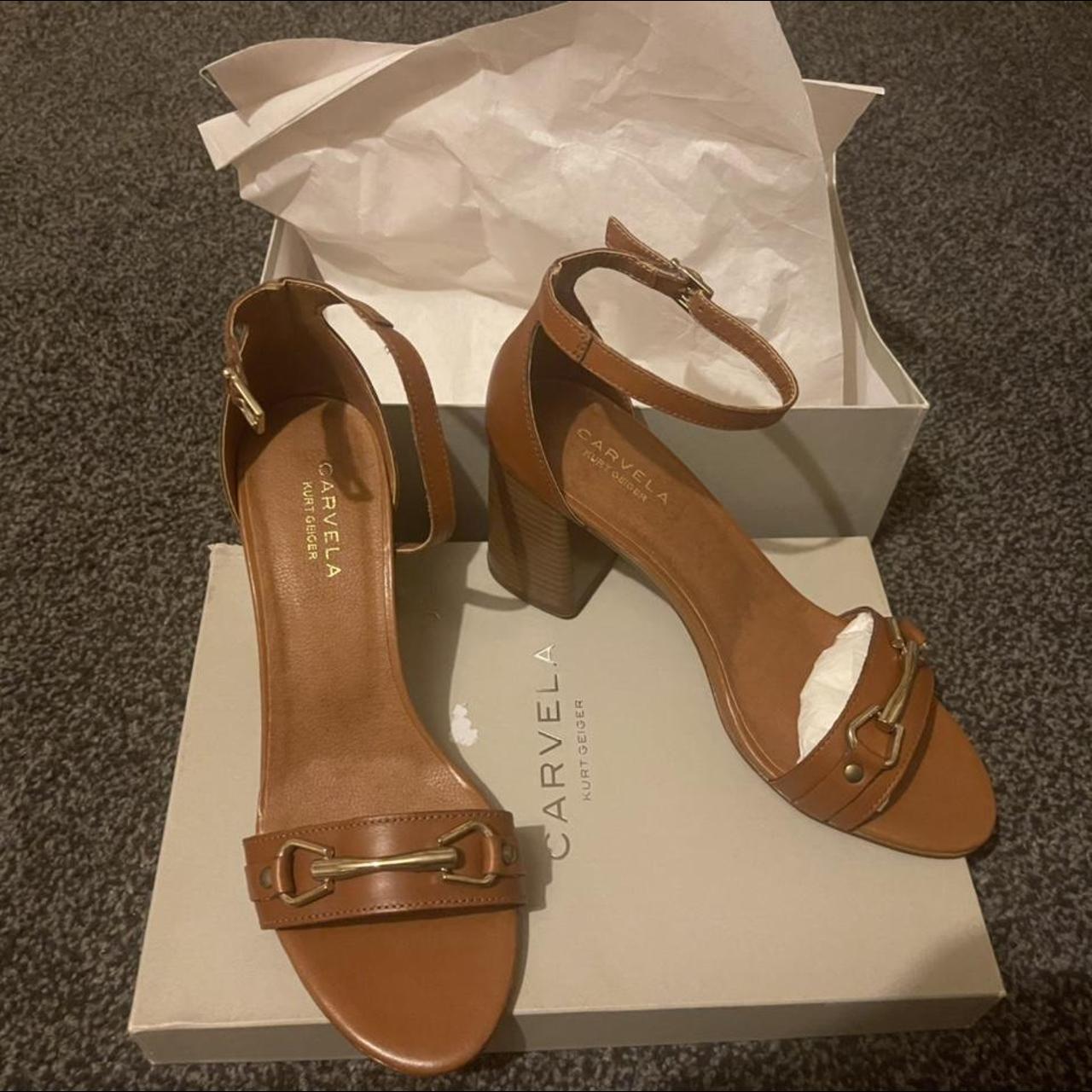 BNIB carvela kurt Geiger tan leather mid heeled... - Depop