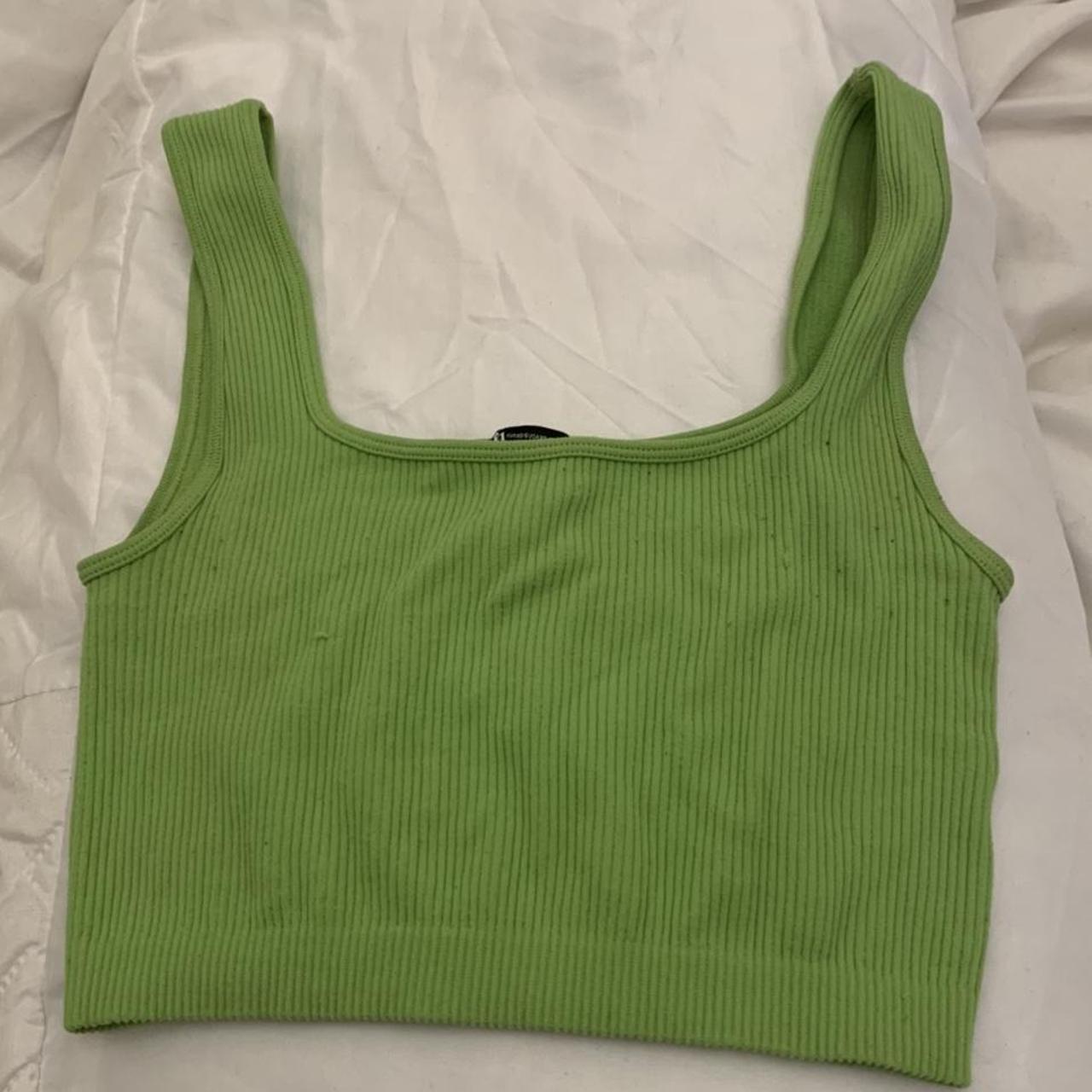 Green zara limitless crop top Size XS-S. only... - Depop