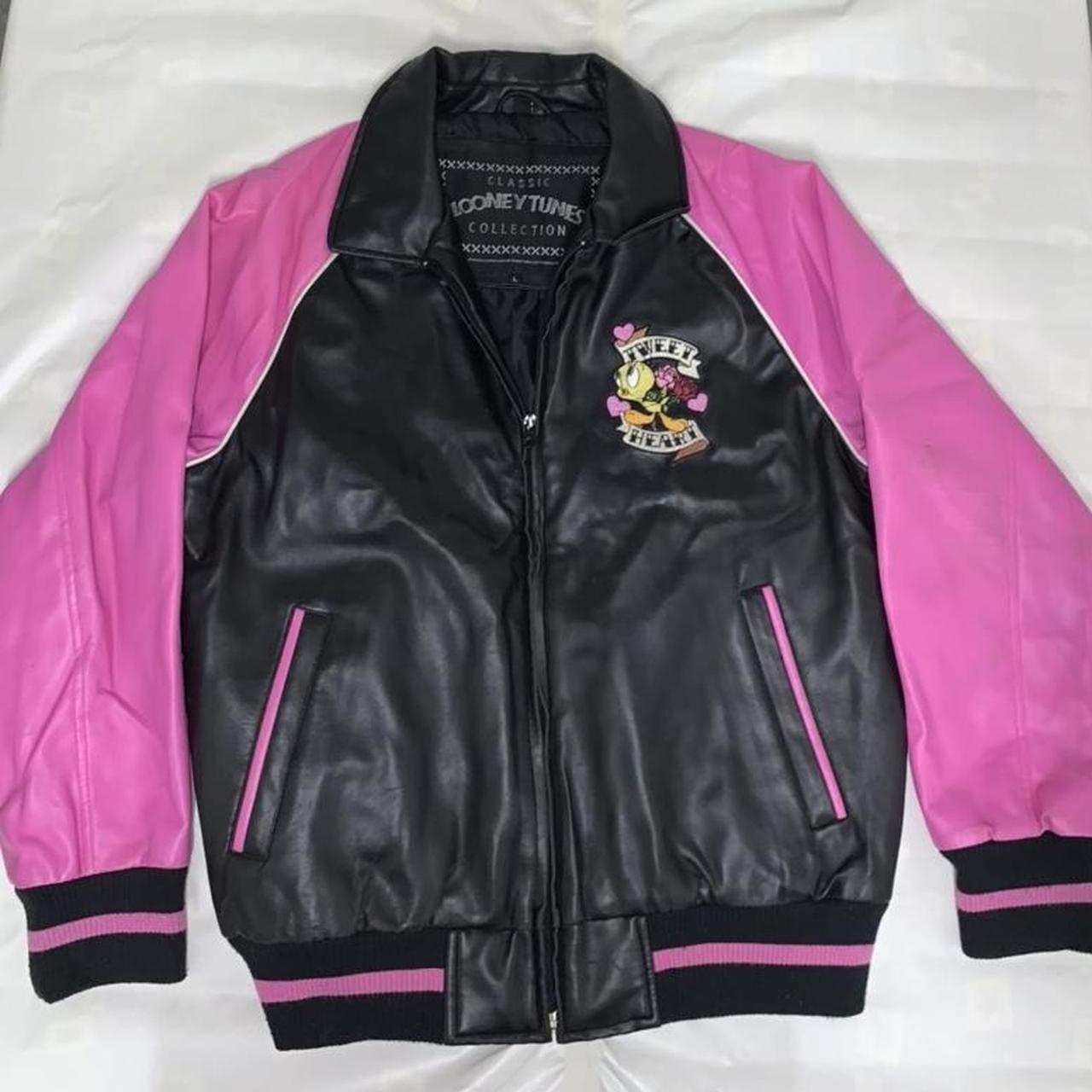 LOONEY TUNES TWEETY レーシングジャケット 黒 ピンク M