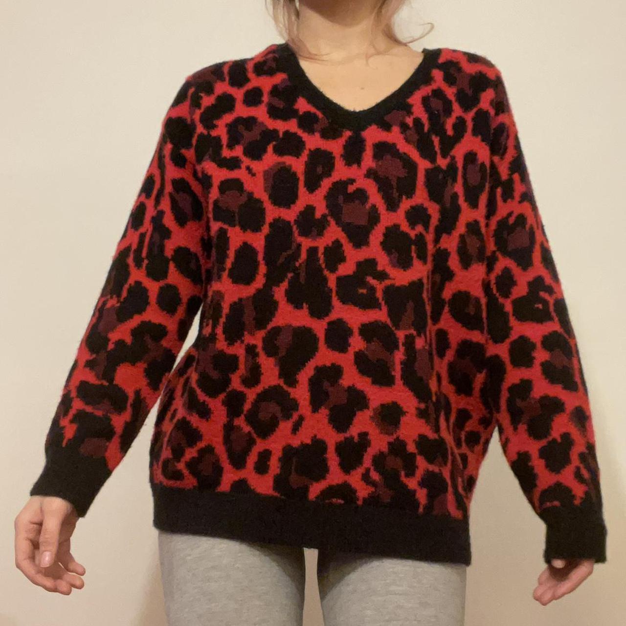 red cheetah sweater