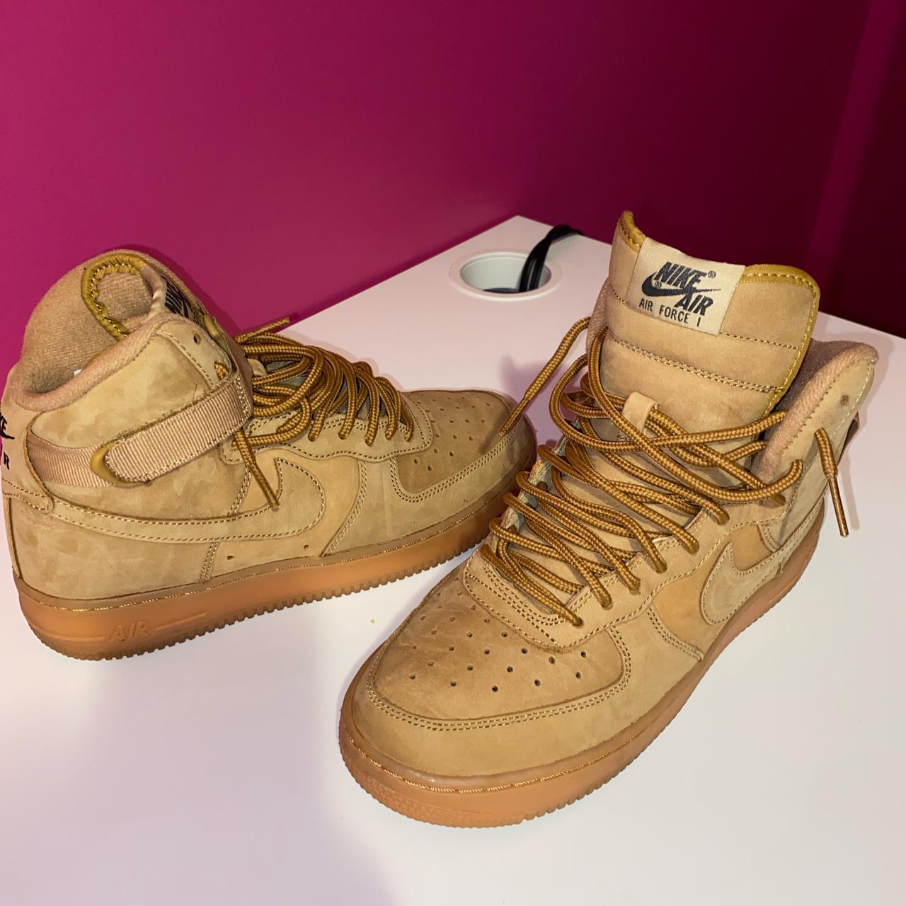 Nike Air Force 1 Wheats high tops// barely worn... - Depop