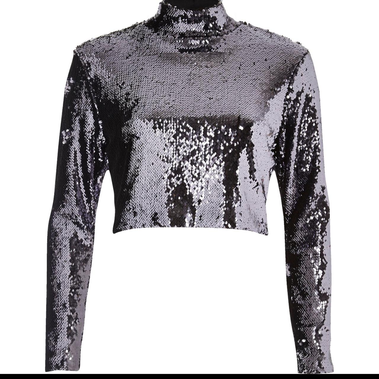 River island grey sequin 2024 top