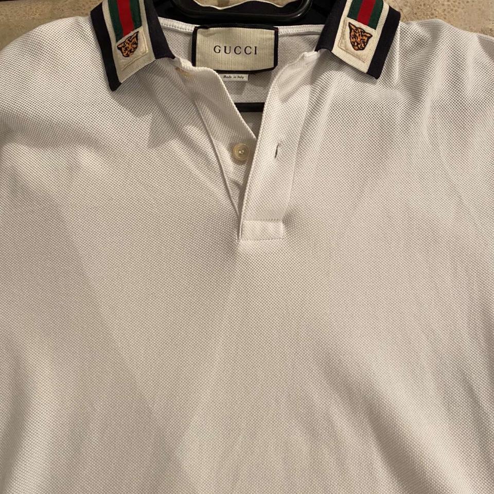 Gucci X Yankees Polo White/Red/Navy Blue Size: - Depop