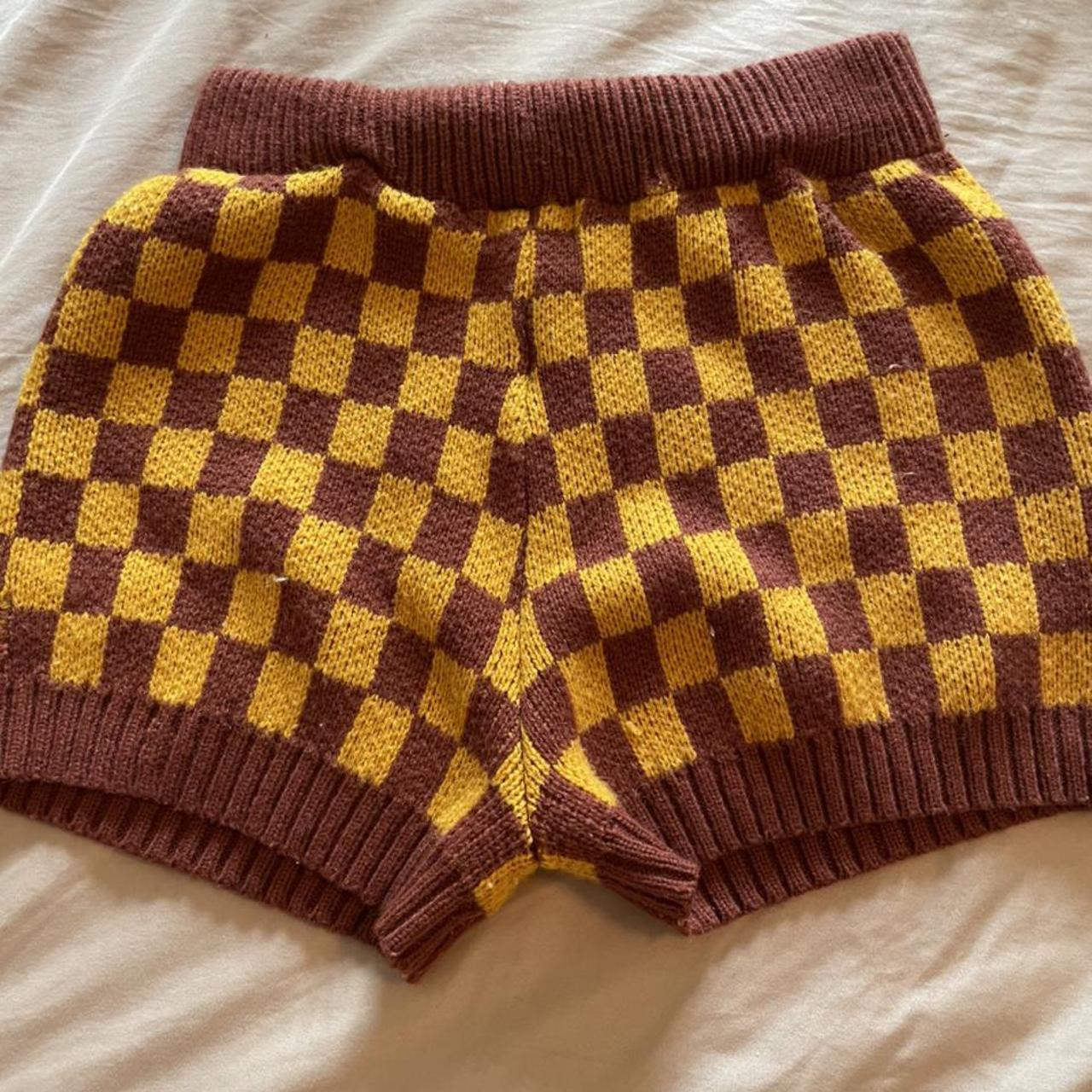 Tiger Mist Women's Brown and Yellow Shorts (2)