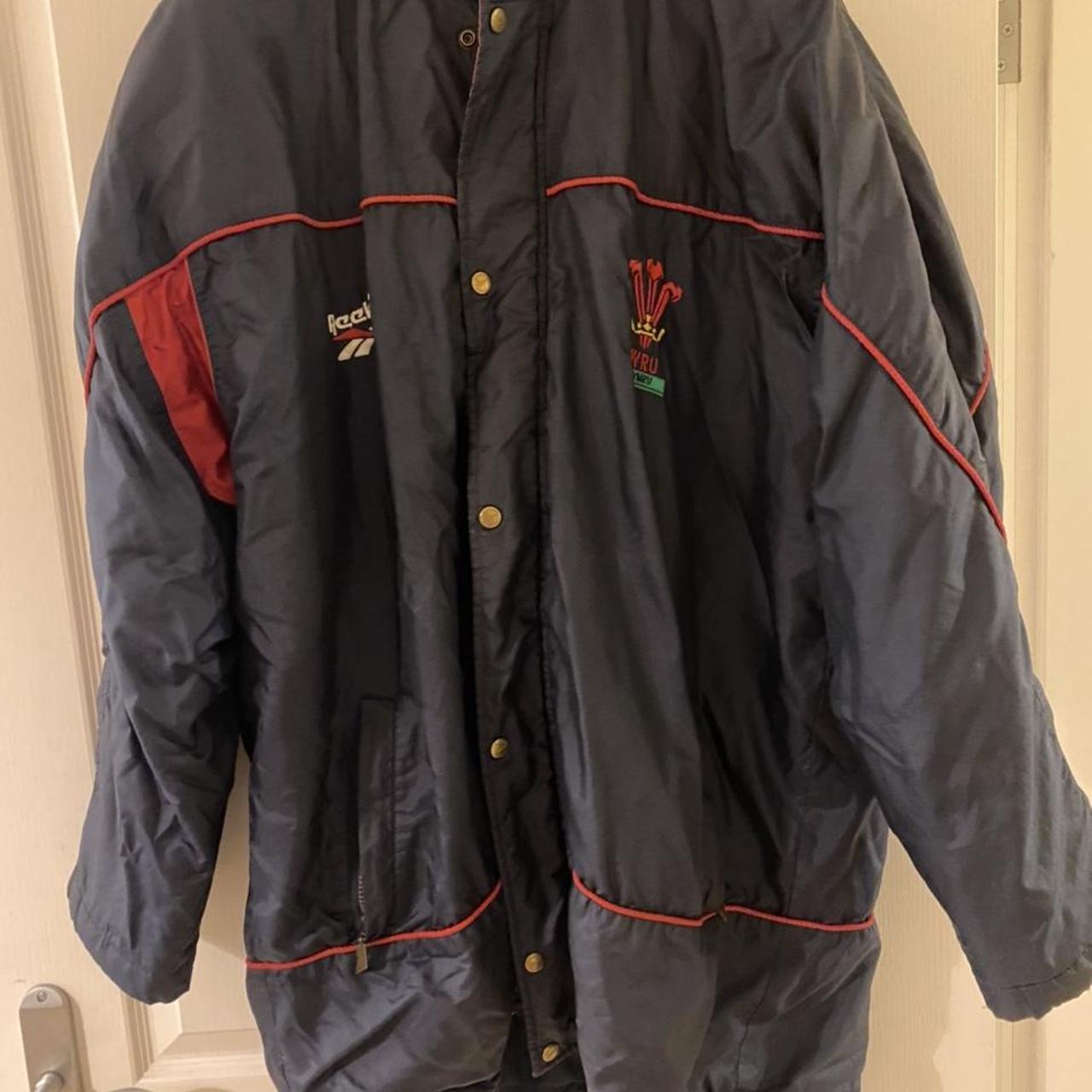 Vintage Reebok WRU quilted rainjacket Larger XL - Depop