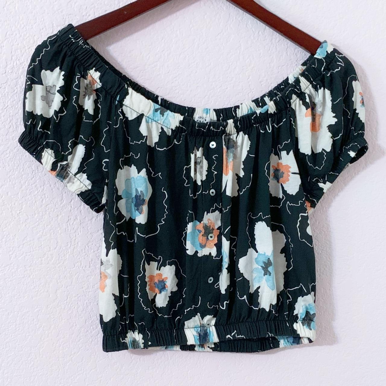 Zara Floral Bardot Crop Top •brand new never... - Depop