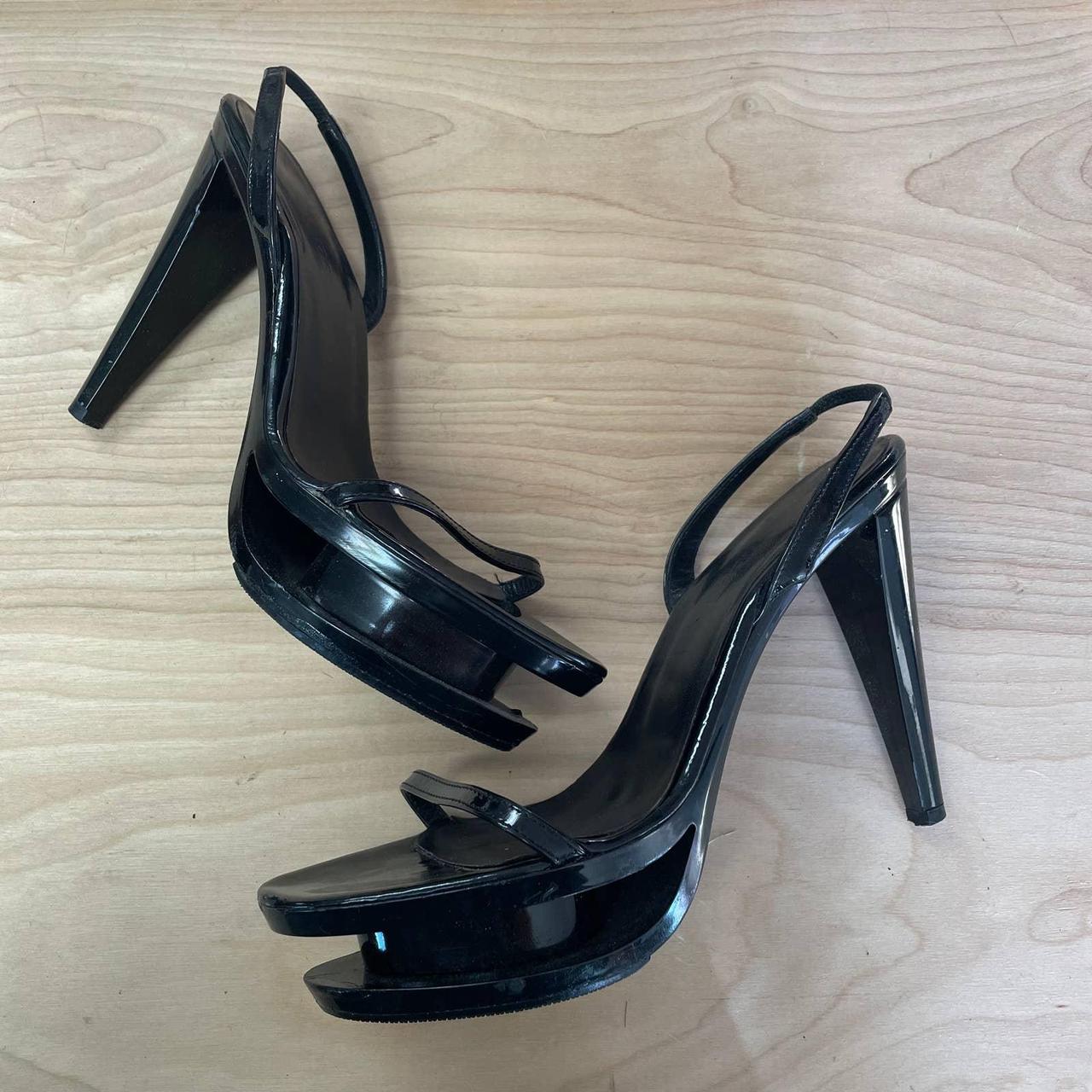 Black strappy 2024 heels designer