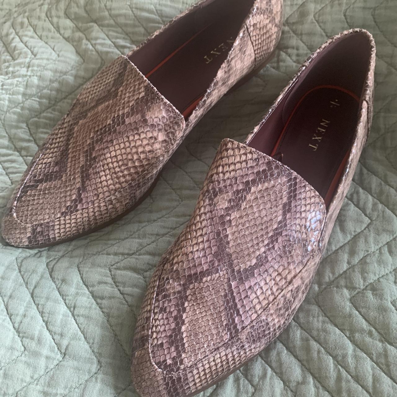 faux snakeskin loafers